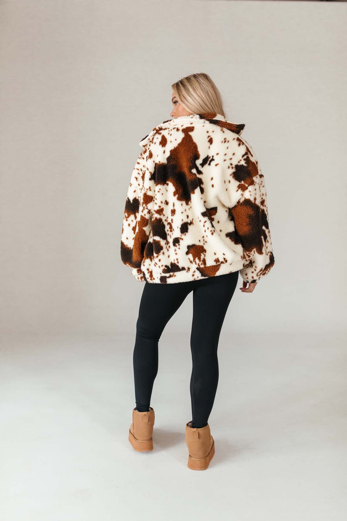 Bailey Cow Print Teddy Jacket,alternate,color,Cow Print