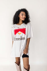 Freedom Distressed Graphic Tee, alternate, color, Bone