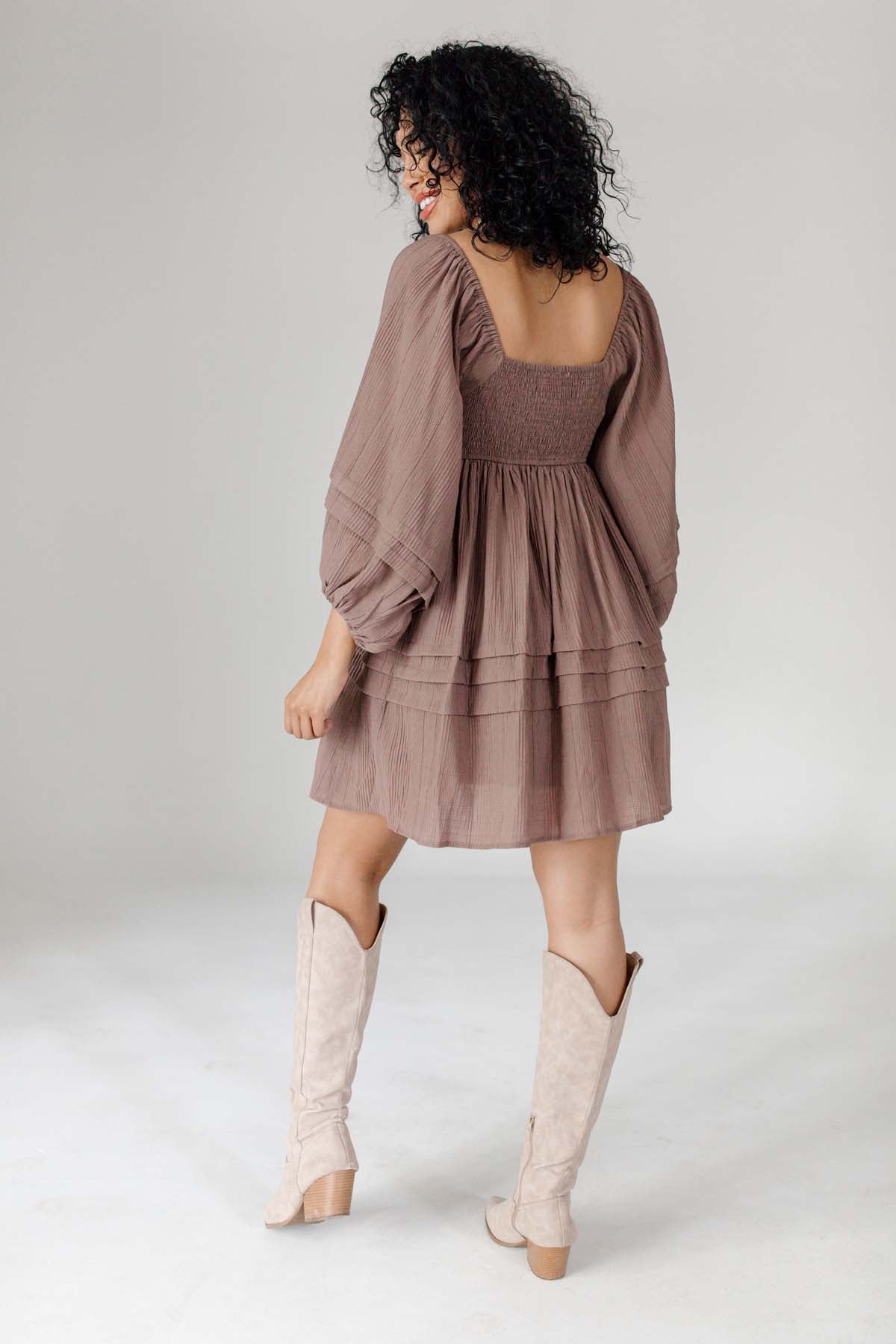 Kari Dress, alternate, color, Chocolate