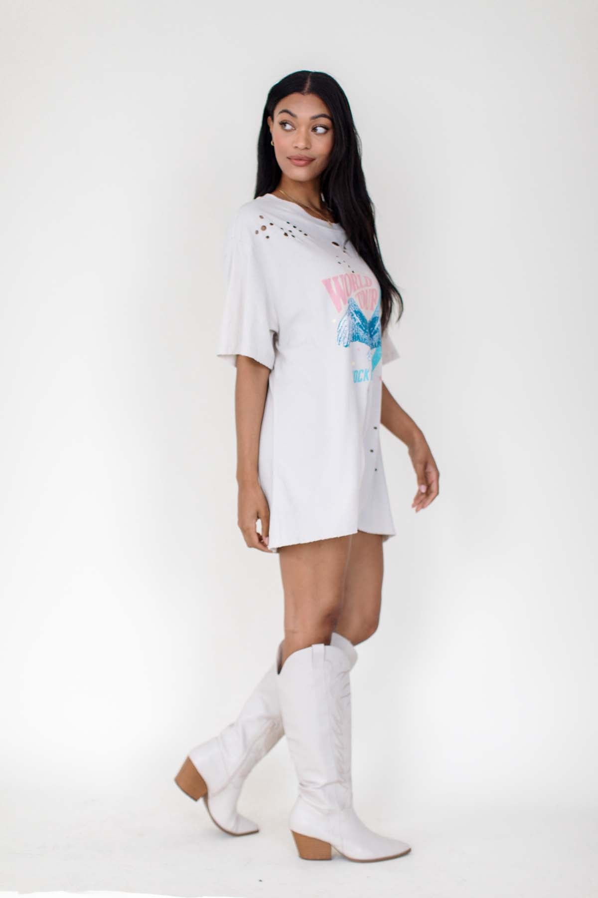 World Tour Bone Distressed Graphic, alternate, color, Bone