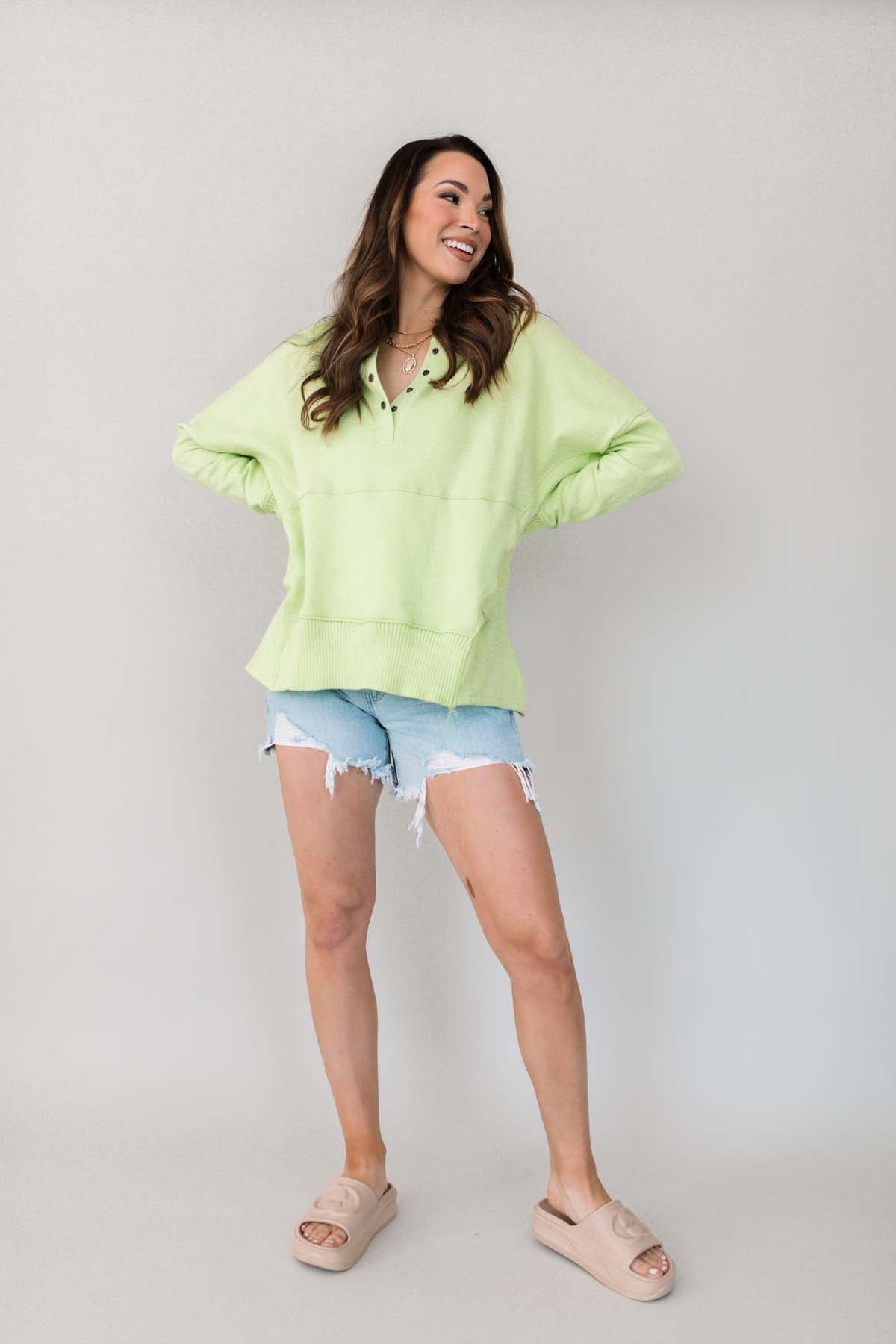 Baylee Lime Hoodie, alternate, color, Lime