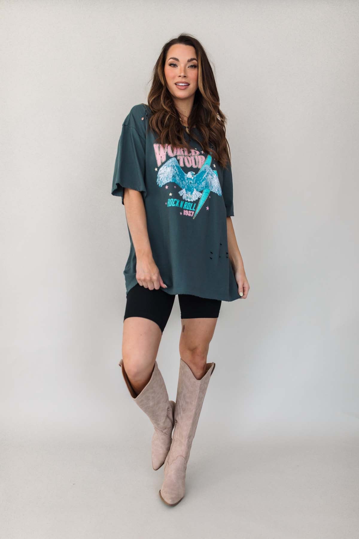 World Tour Distressed Graphic, alternate, color, Slate