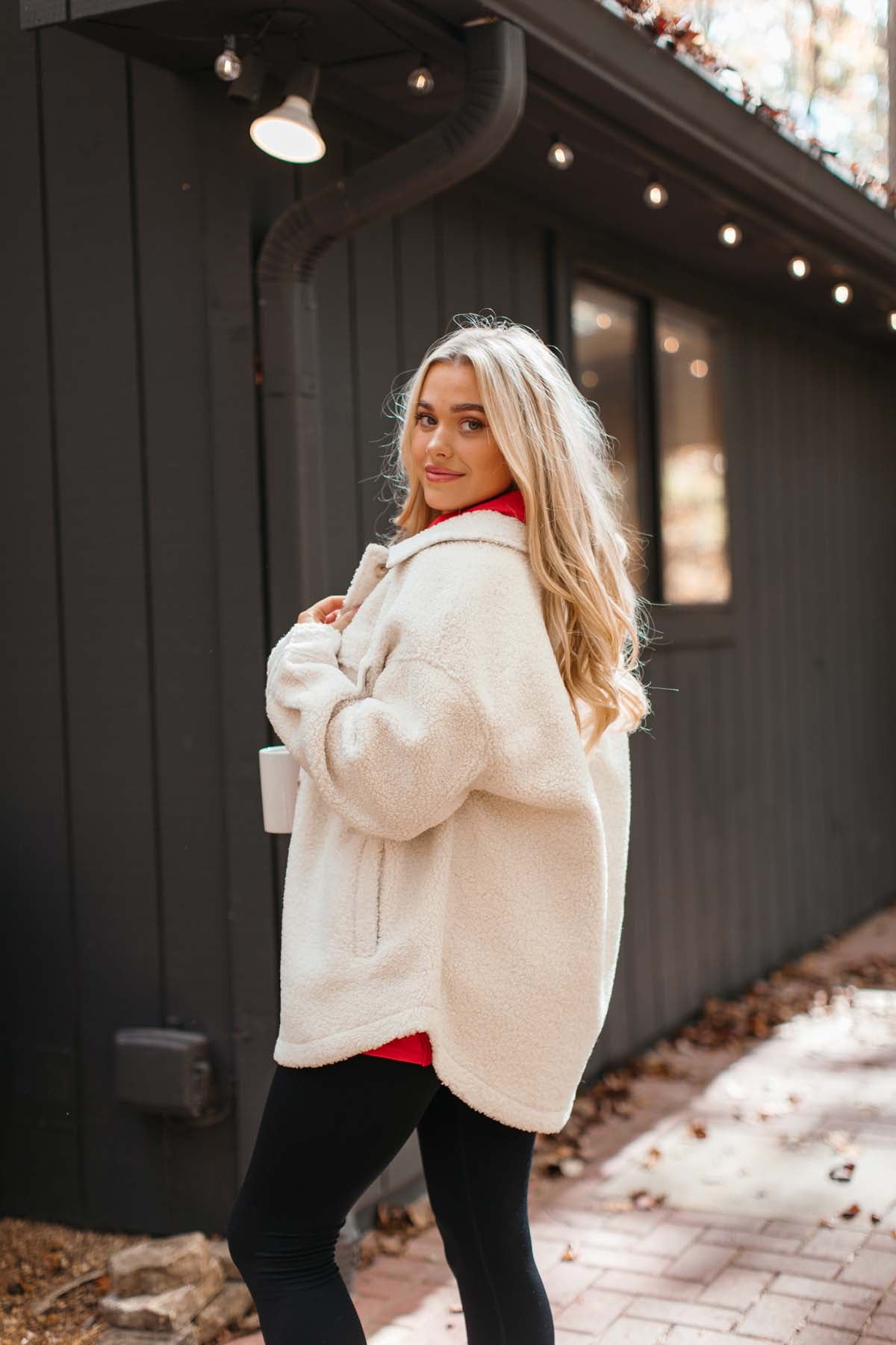 Tedi Sherpa Shacket, alternate, color, Cream