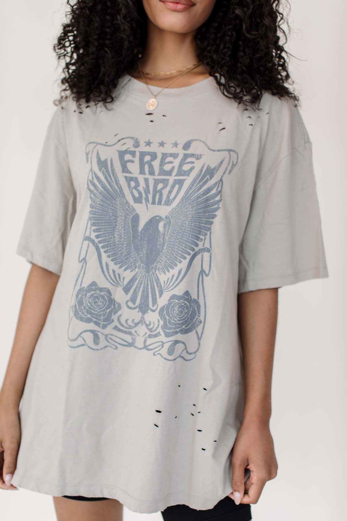 Tia Khaki Distressed Graphic Tee, alternate, color, Khaki