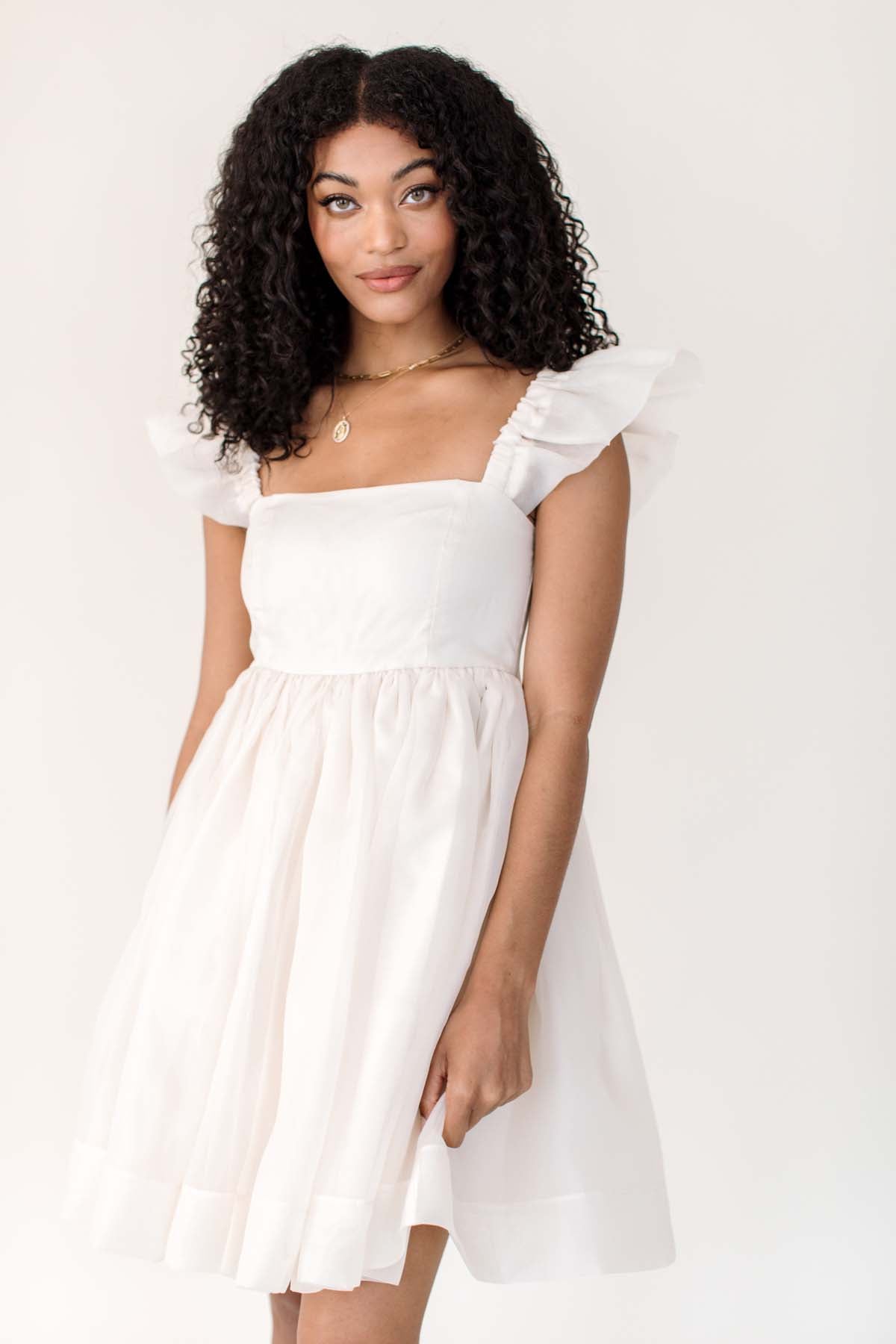 Dede Mini Dress, alternate, color, Ivory