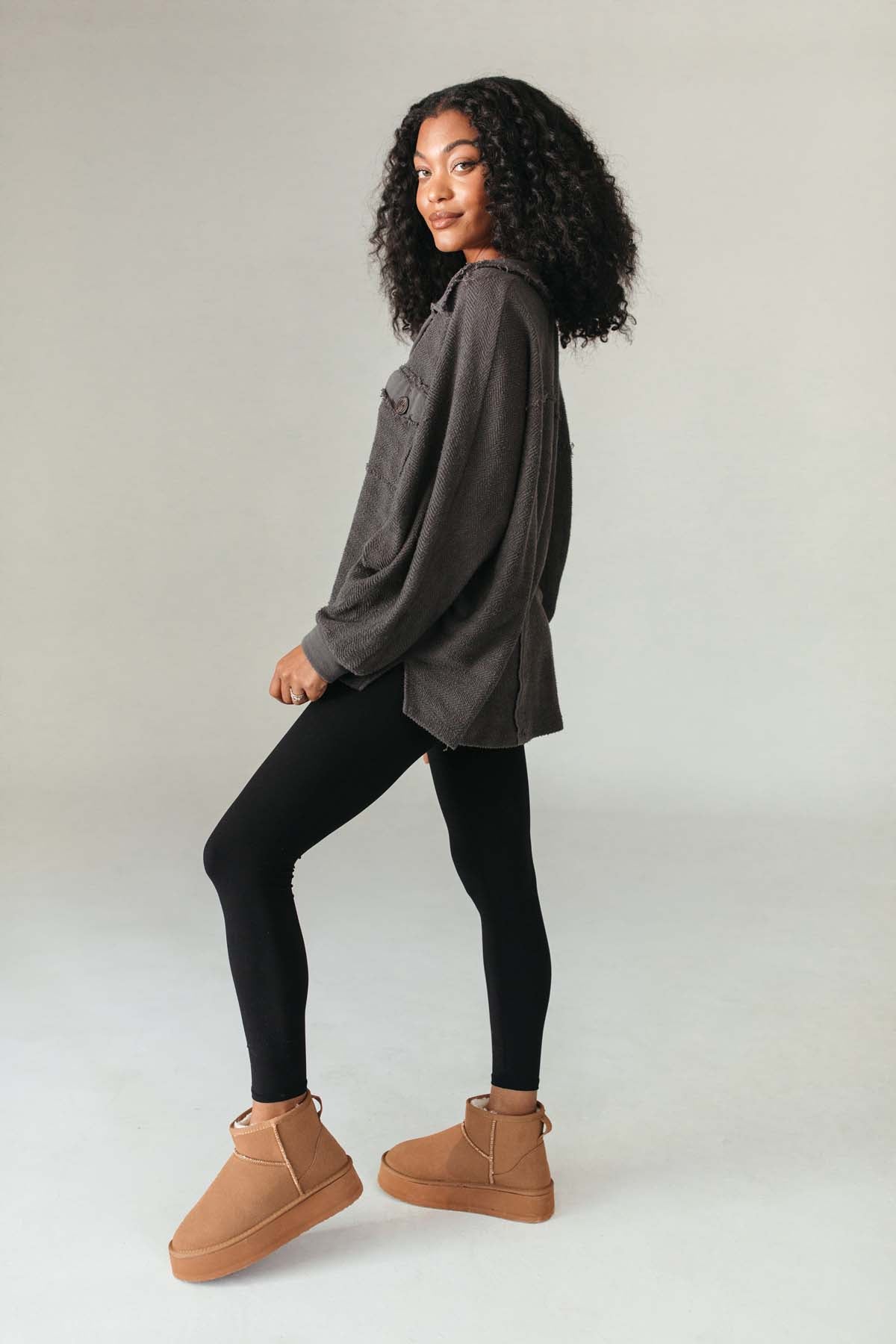 Willow Oversized Charcoal Top, alternate, color, Charcoal