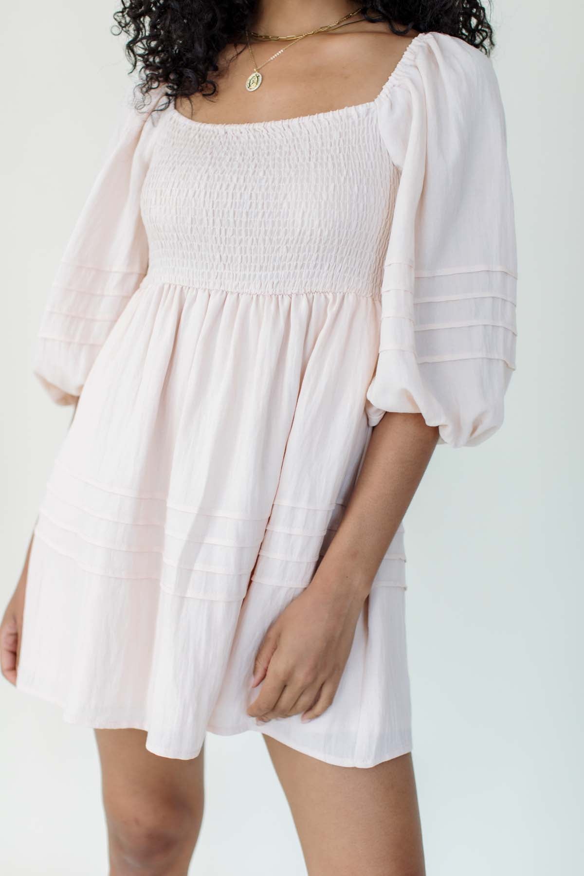 Penny Smocked Dress, alternate, color, Taupe