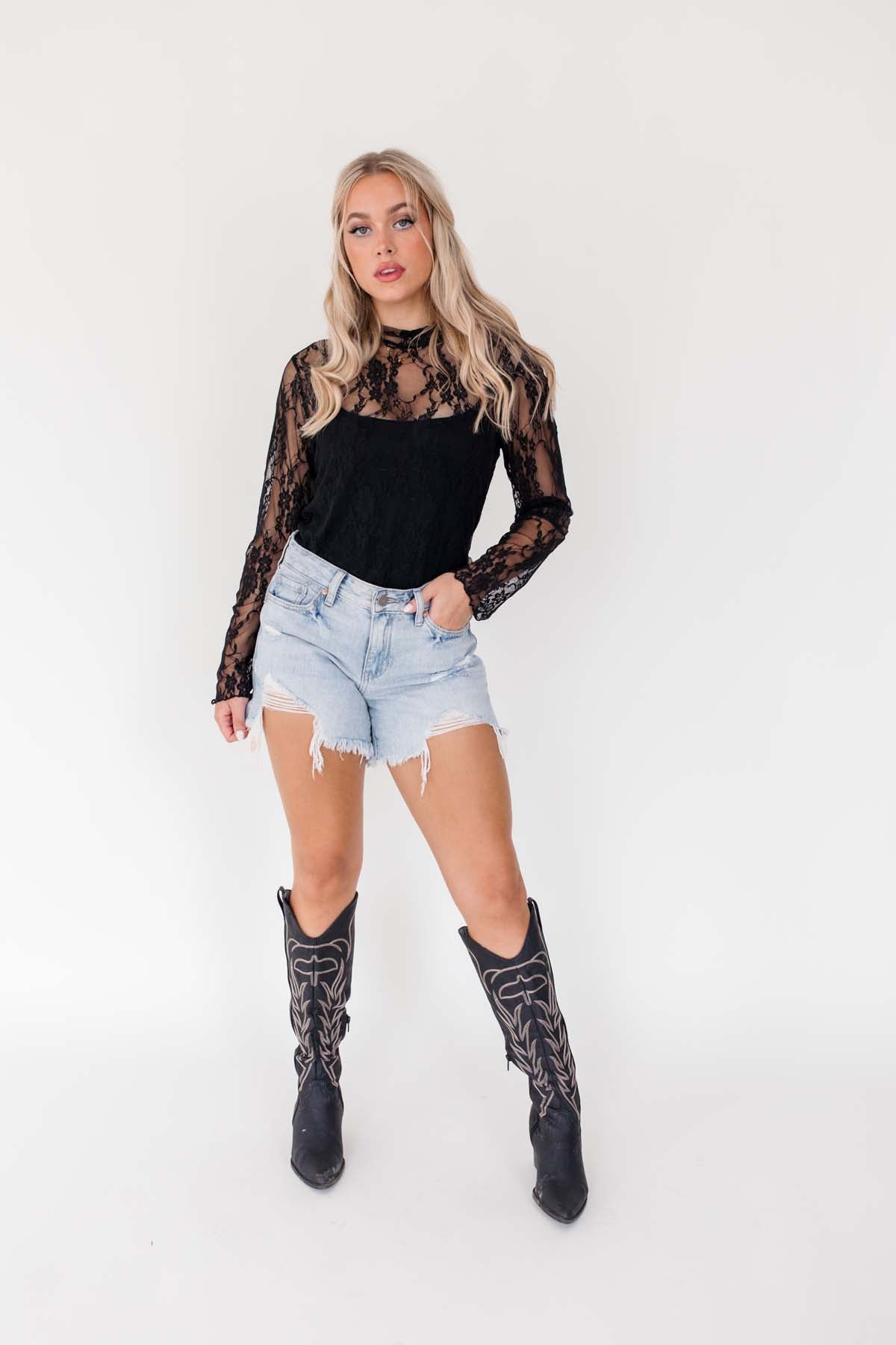 Zoe Black Lace Top, alternate, color, Black