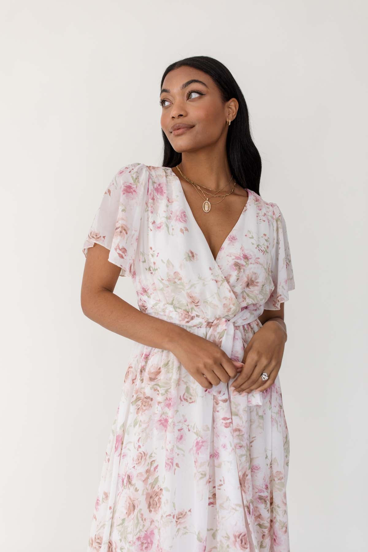 Junie Floral Maxi, Alternate, Color, Blush