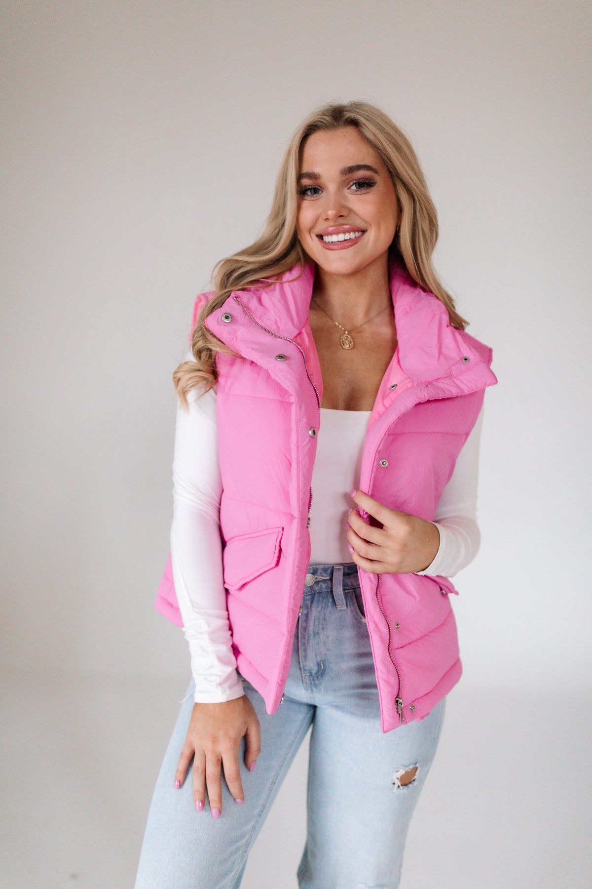 Light pink hot sale puffer vest