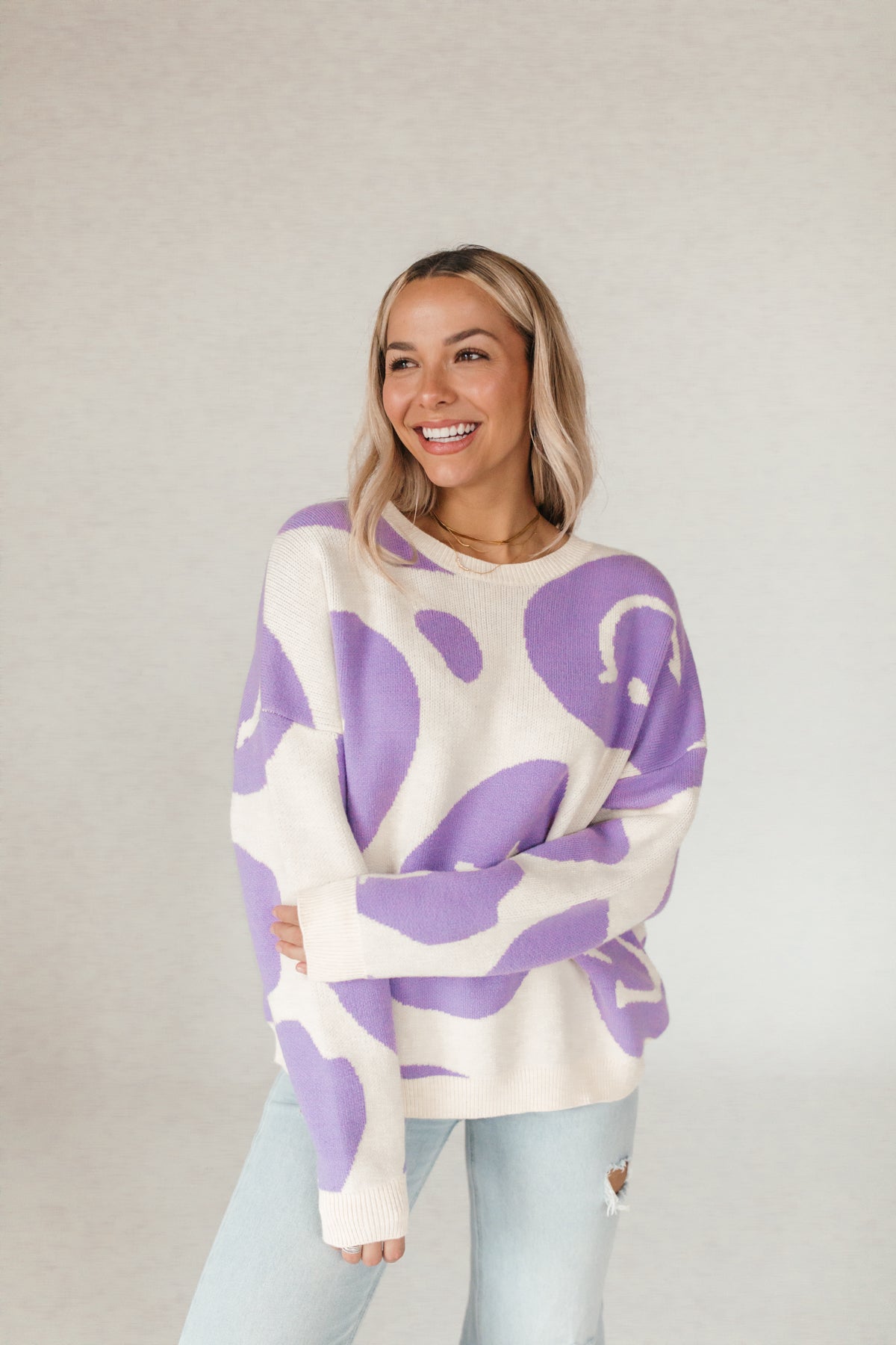 All Smiles Lilac Sweater, Alternate, Color, Lilac