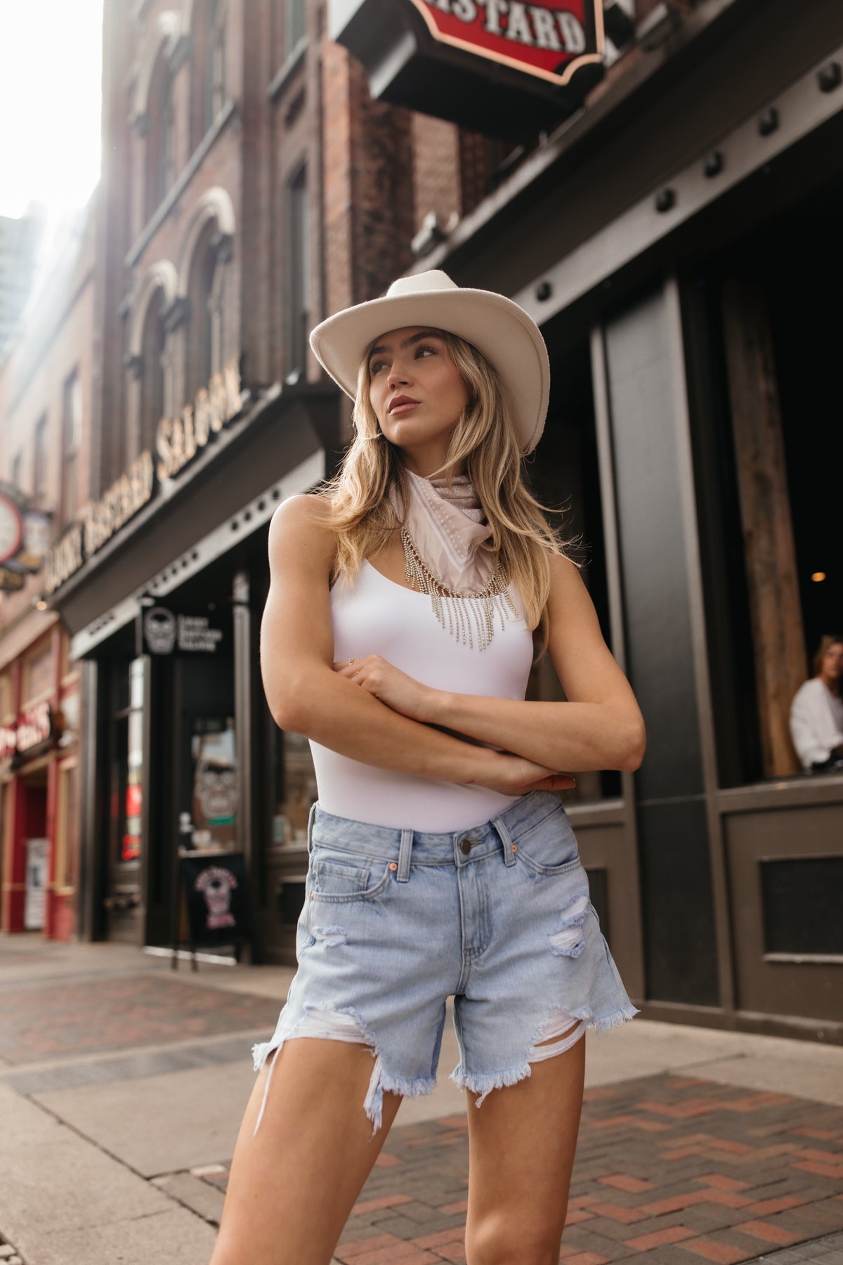 RESTOCK Aurora Distressed Cutoff Denim Shorts