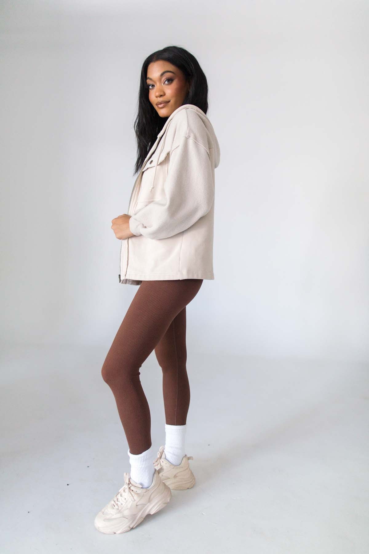 Wren Beige Zip Shacket, Alternate, Color, Beige