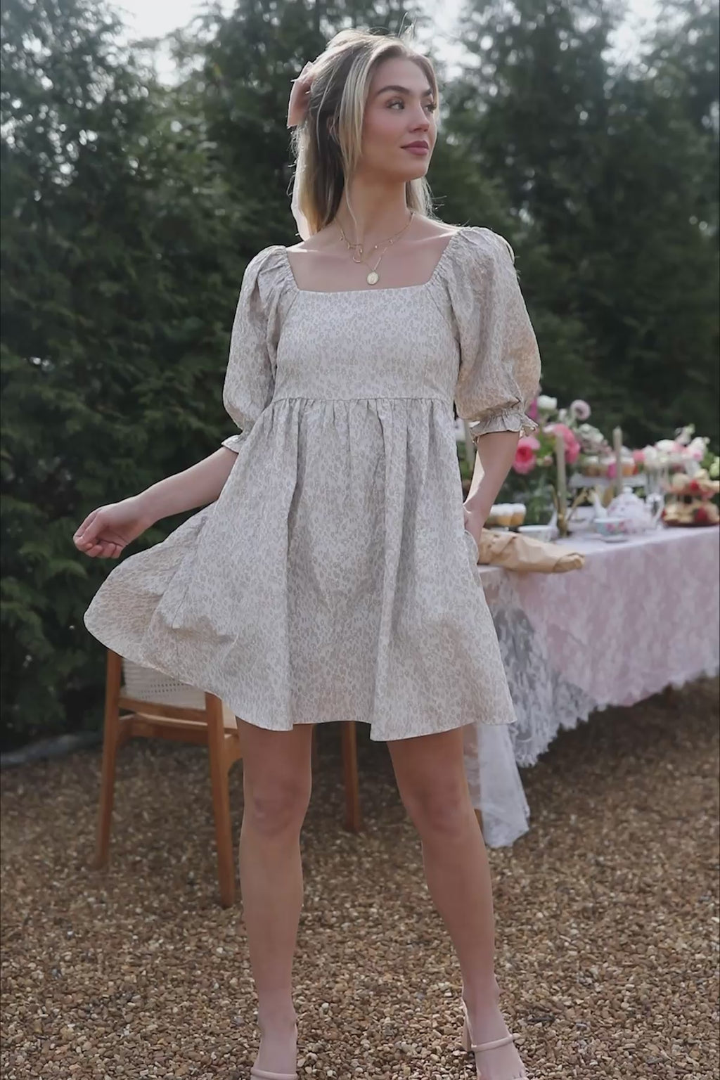 Embroidered Babydoll Dress, product video thumbnail