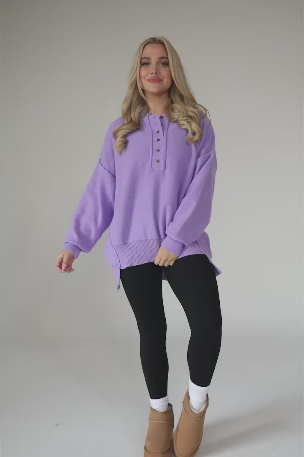Kayla Lavender Sweater, product video thumbnail
