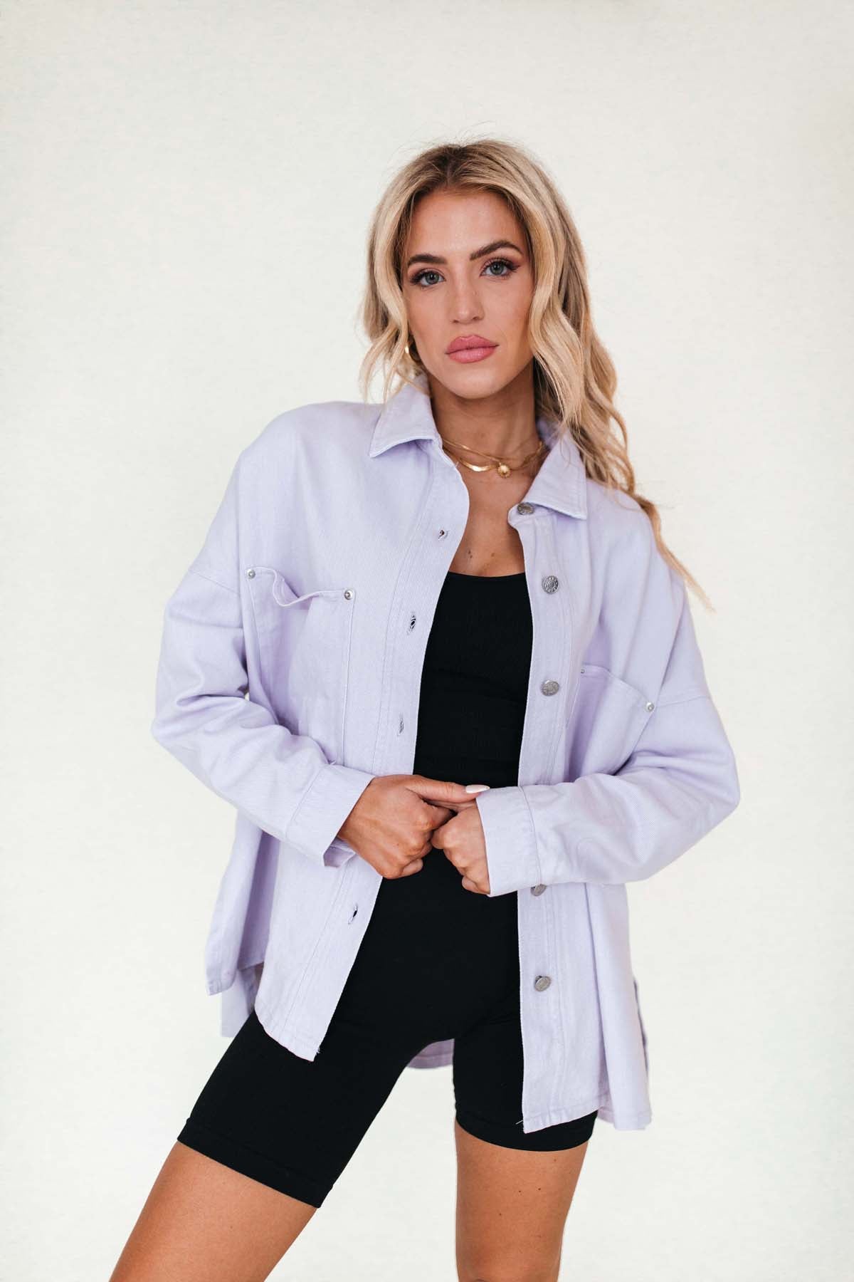 Logan Lightweight Shacket, alternate, color, Lavender