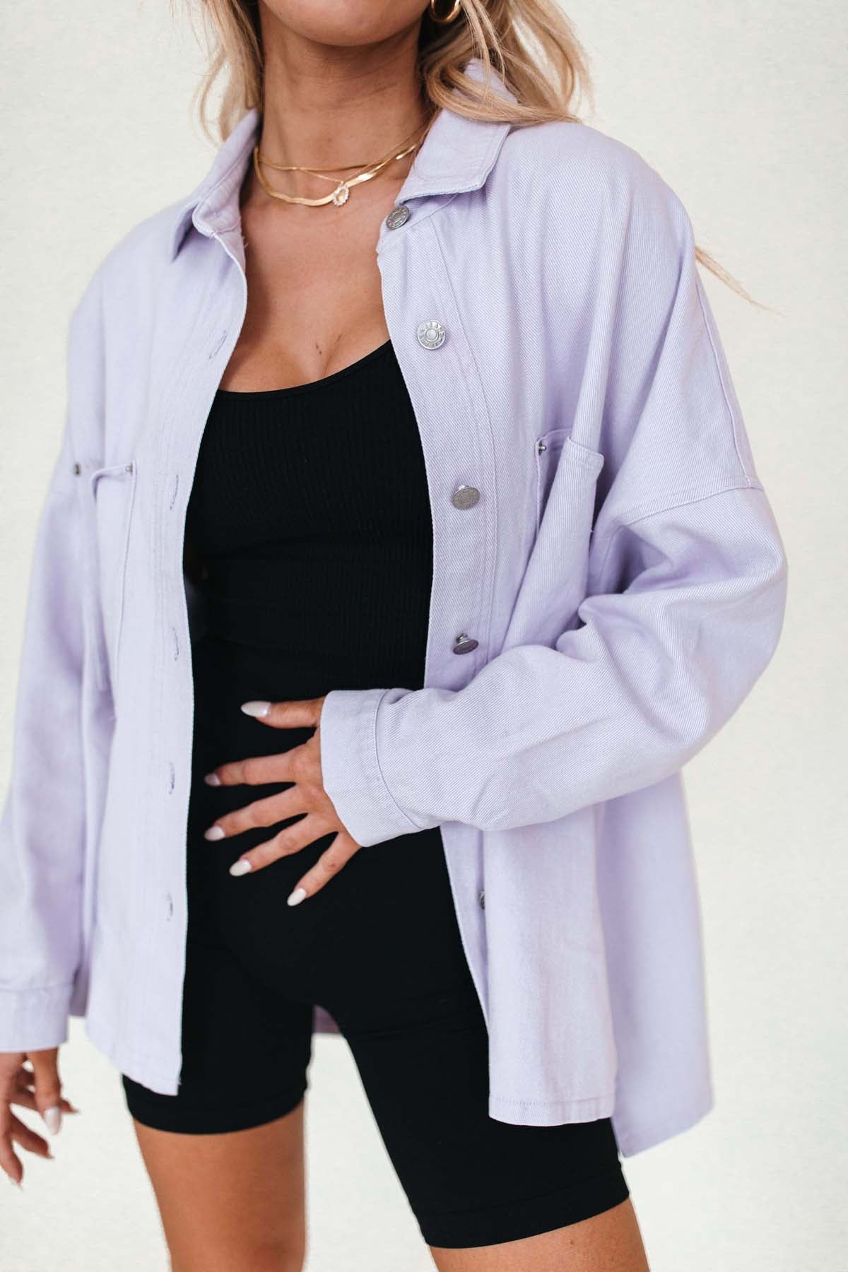 Logan Lightweight Shacket, alternate, color, Lavender