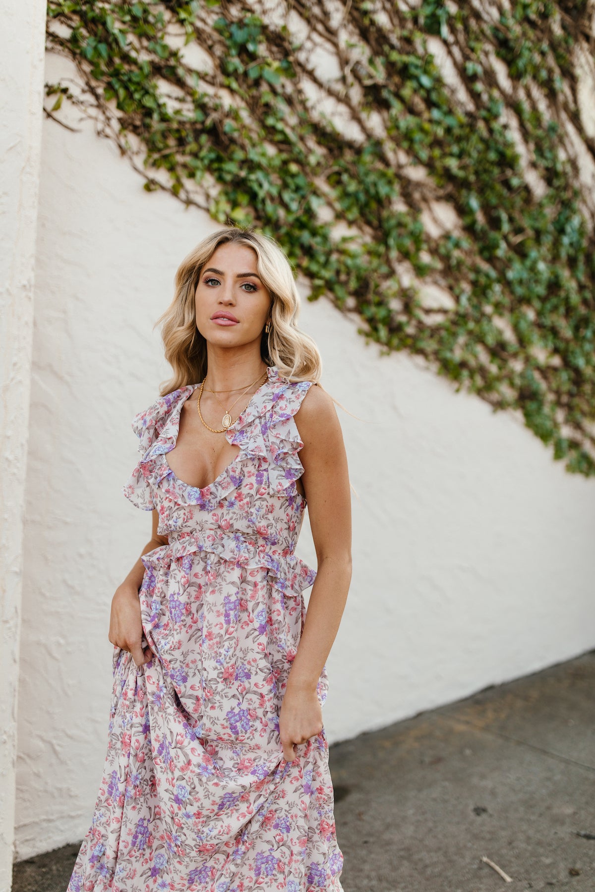 Kaycee Floral Maxi, alternate, color, Pink