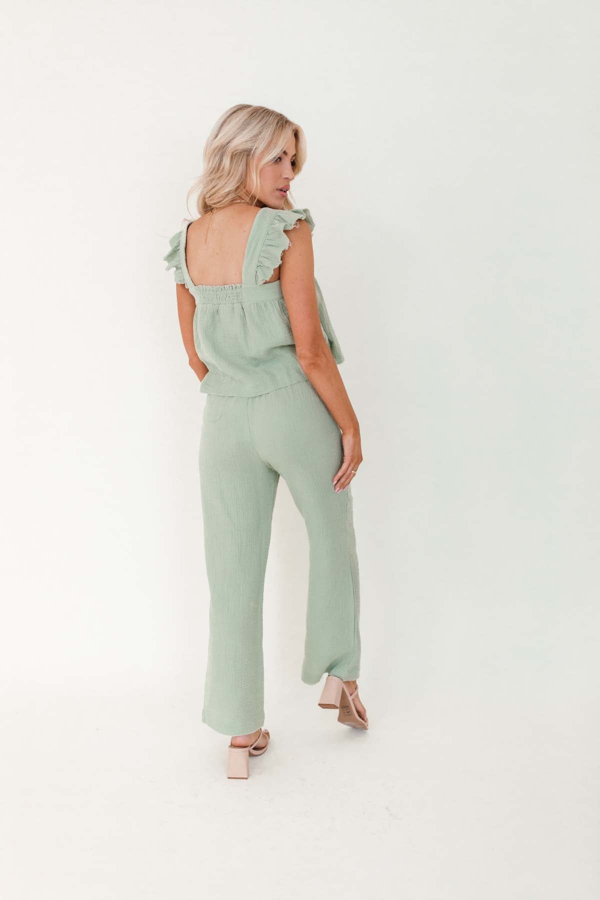 Eliana Sage Linen Set, alternate, color, Sage