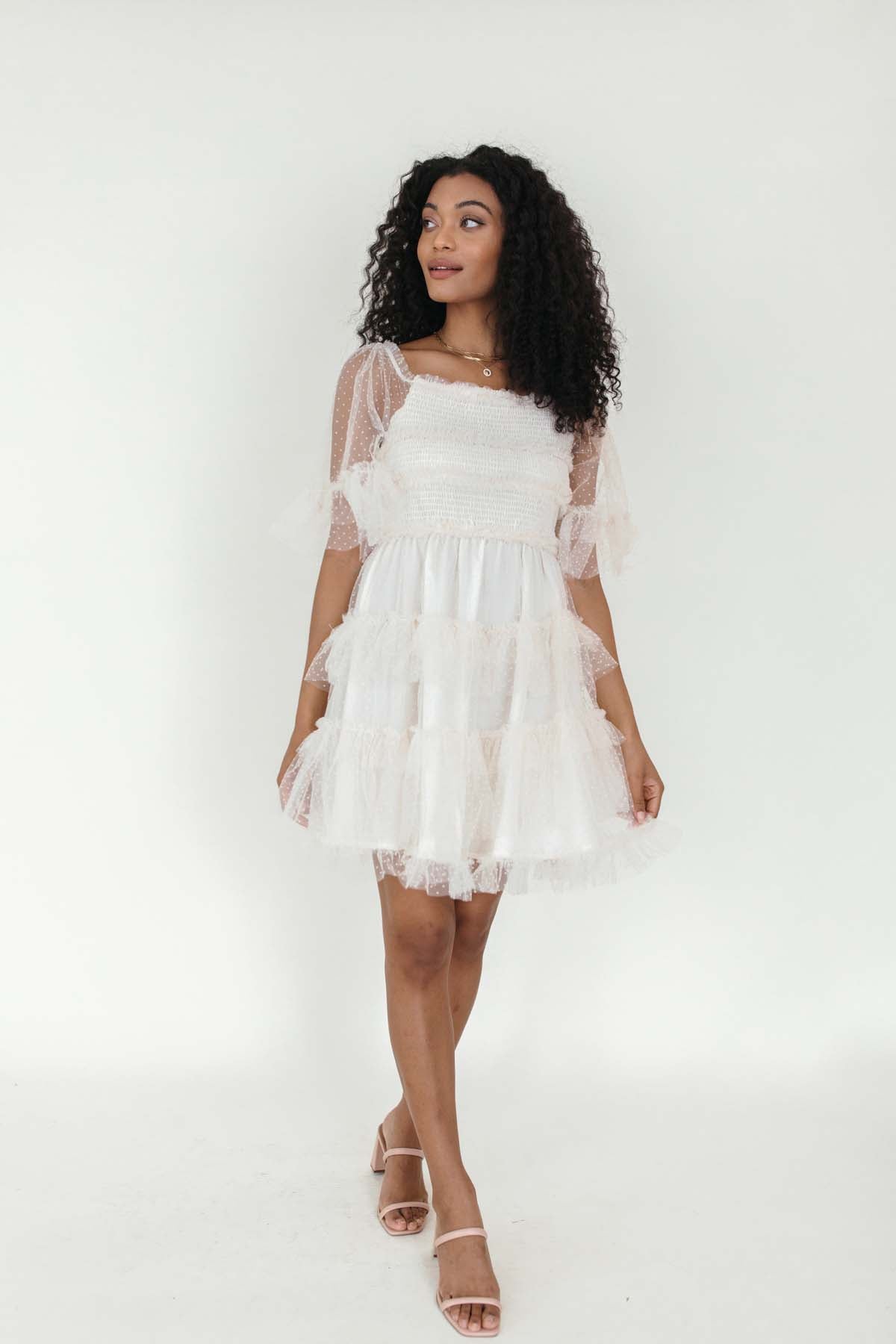 Parker Ivory Tulle Dress, alternate, color, Ivory