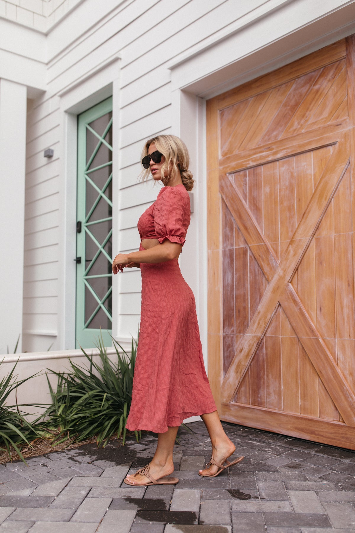 Missy Cut Out Maxi Dress, alternate, color, Rose