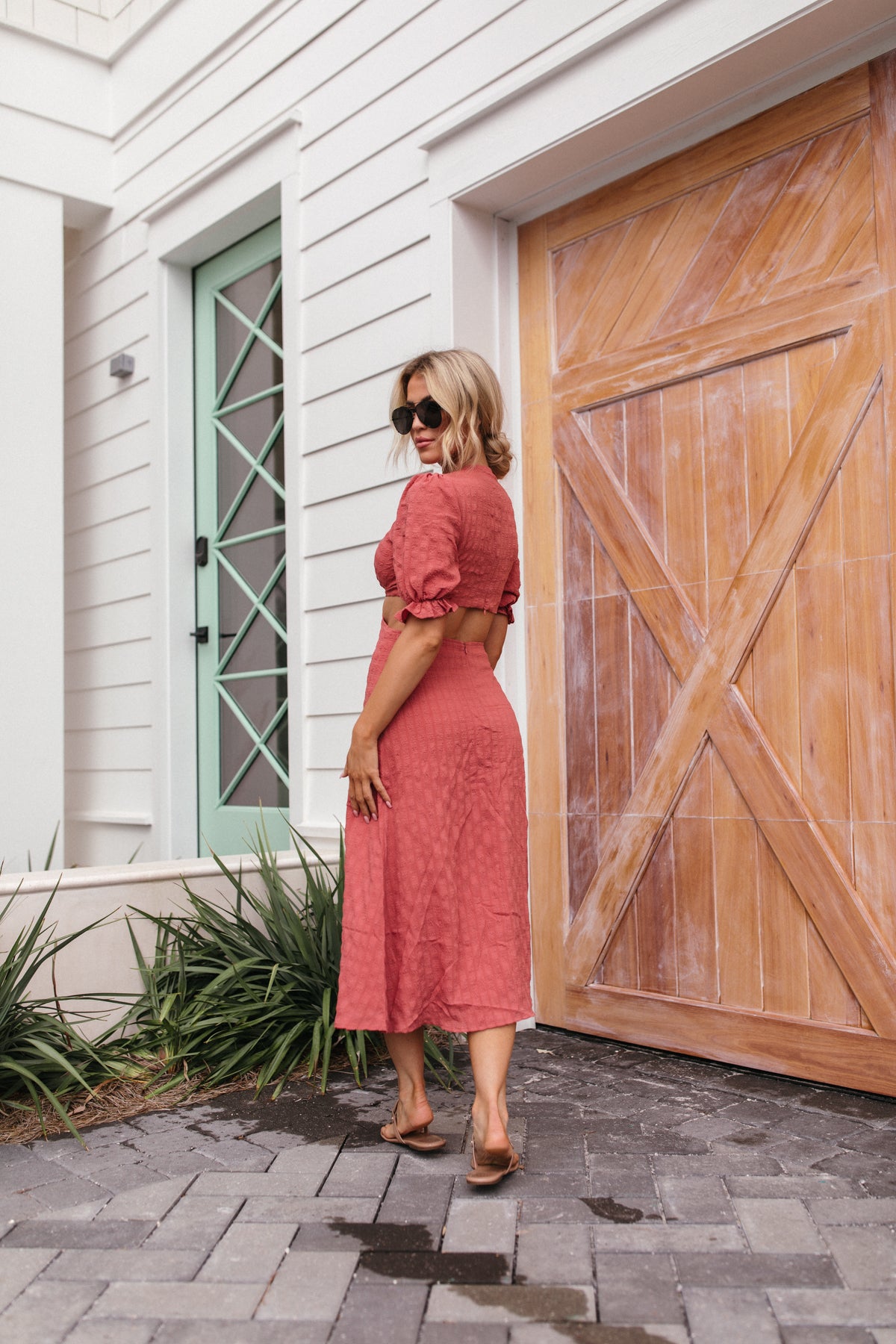 Missy Cut Out Maxi Dress, alternate, color, Rose