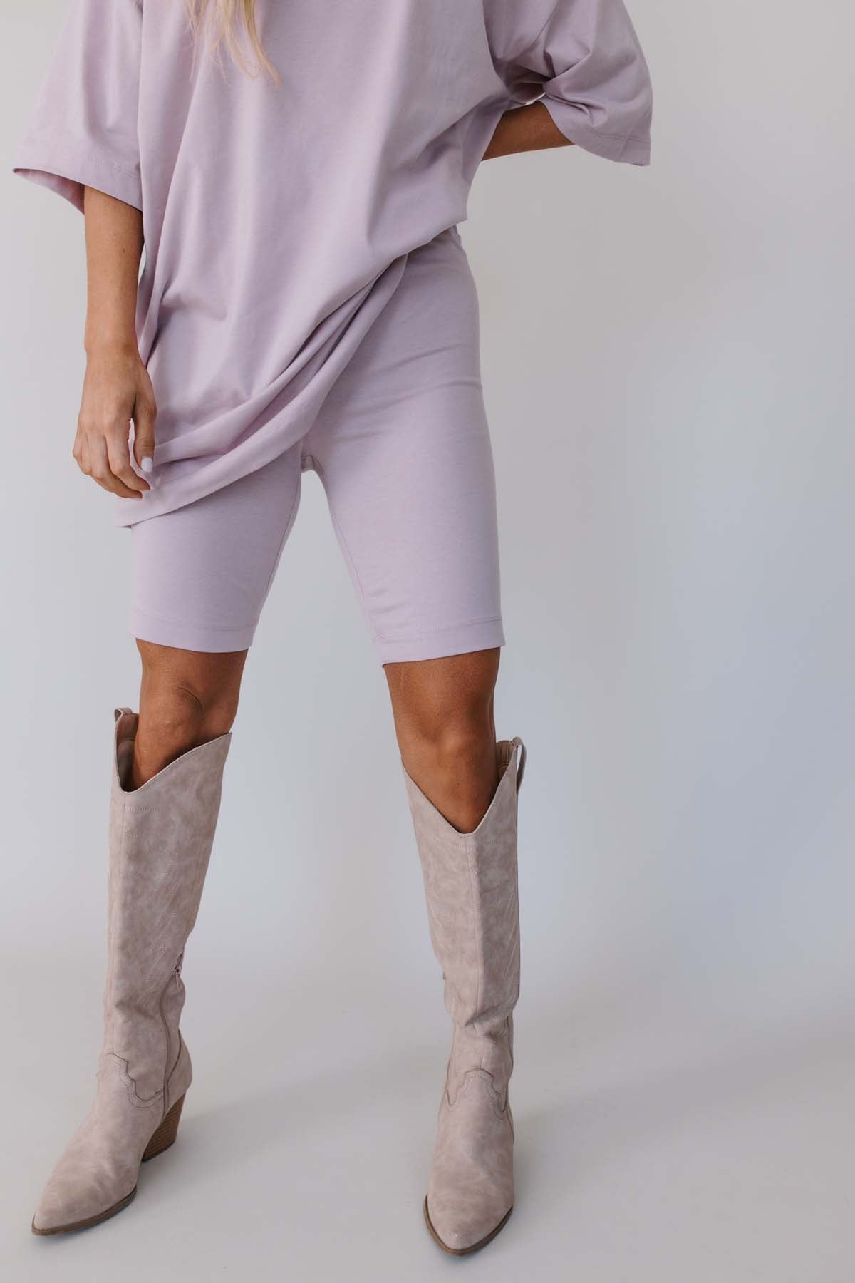 Harmony Lilac Oversized Tee & Biker Short Set, alternate, color, Lilac