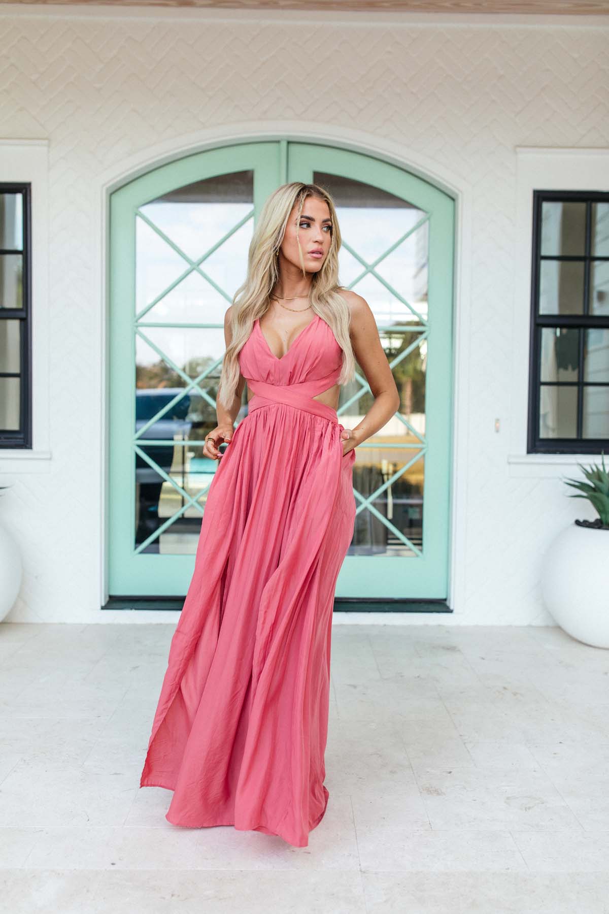 April Cut Out Maxi, alternate, color, rose