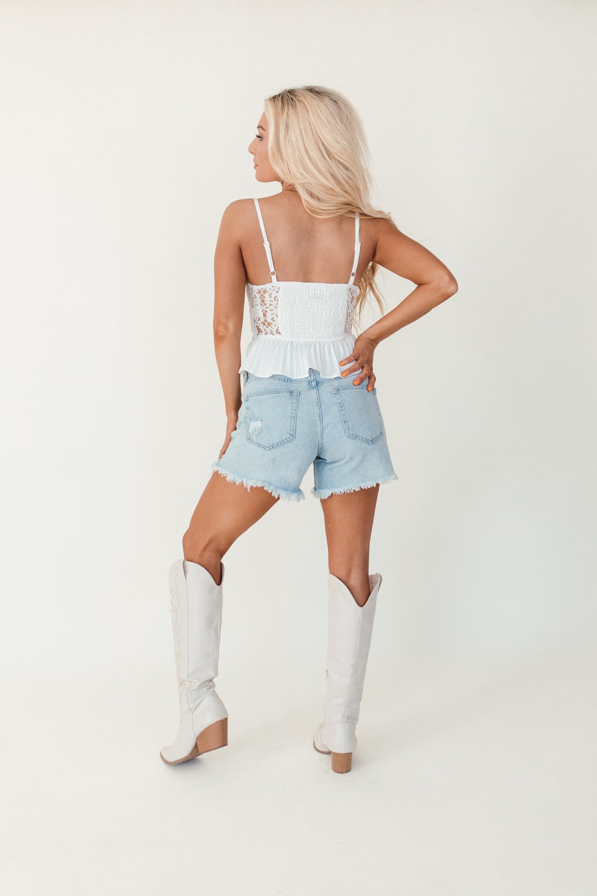 White Lace Corset Top, alternate, color, White