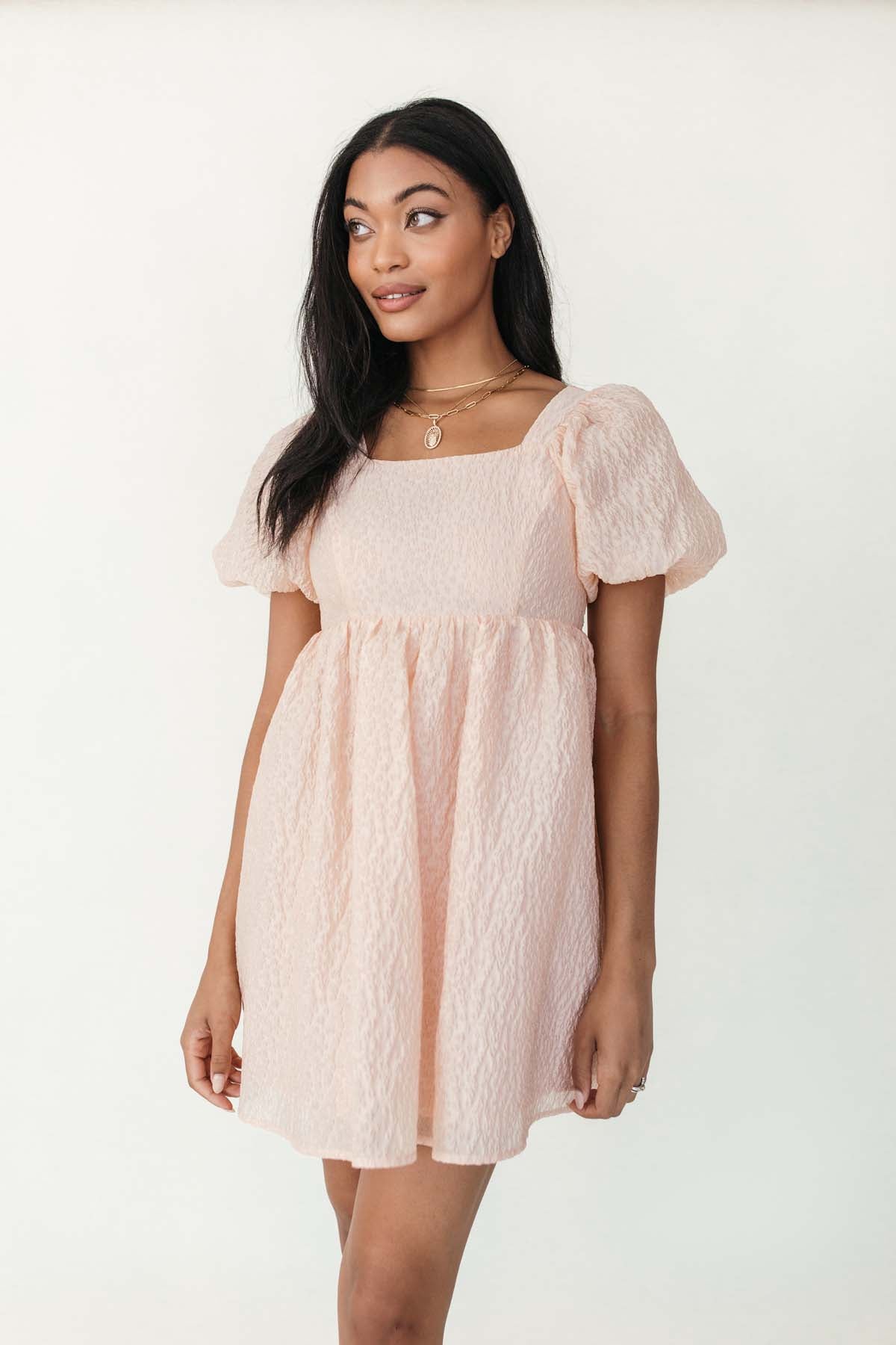 Peach babydoll hot sale dress