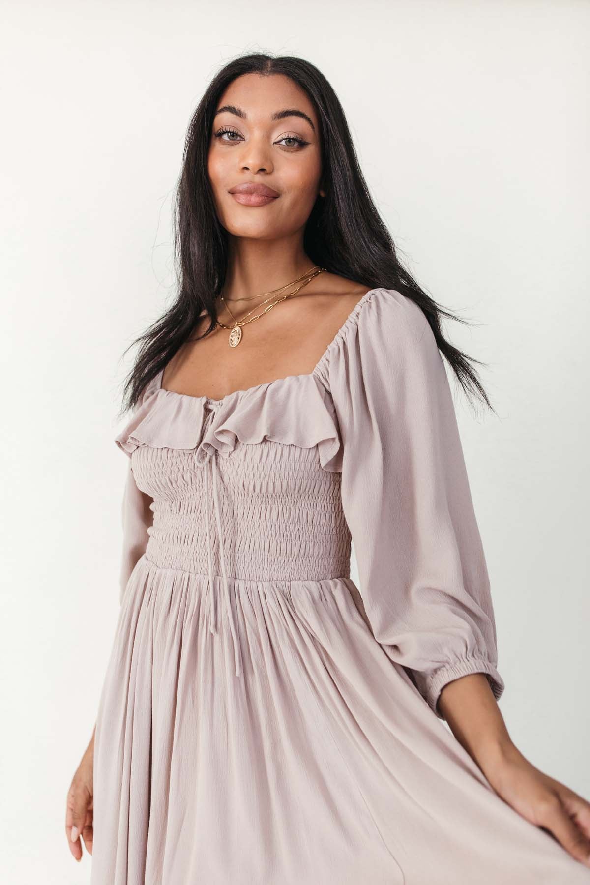 Mellina Midi Dress, alternate, color, Taupe