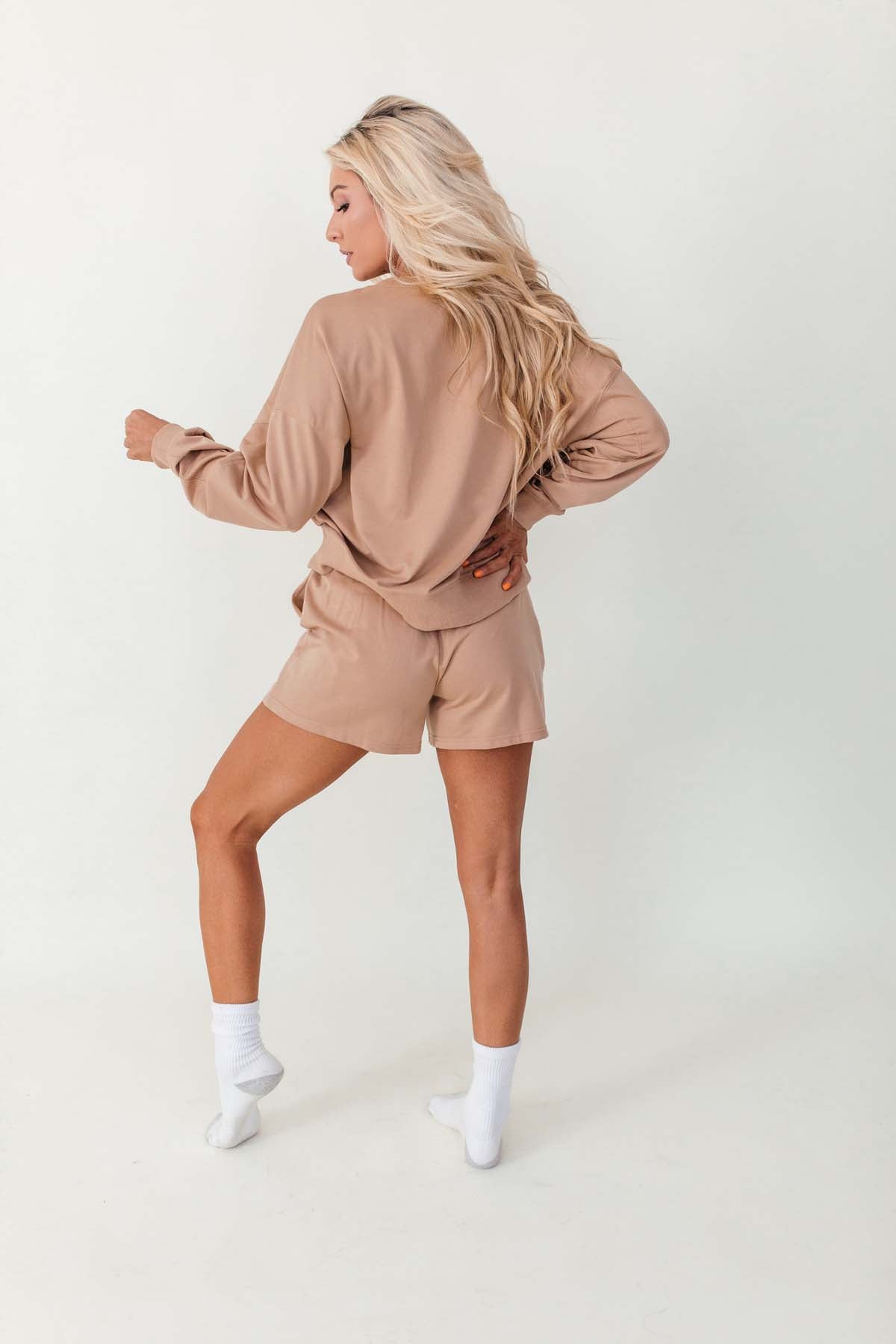 Be Happy Shorts, alternate, color, Tan