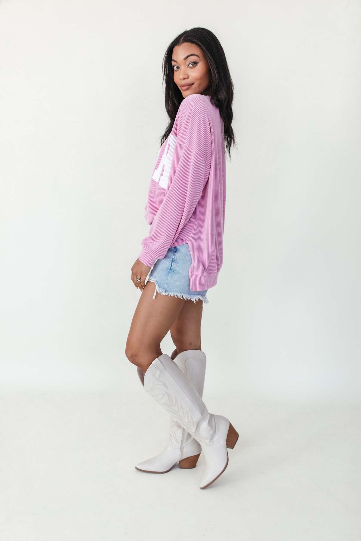 Nash Corded Sweatshirt, alternate, color, Orchid