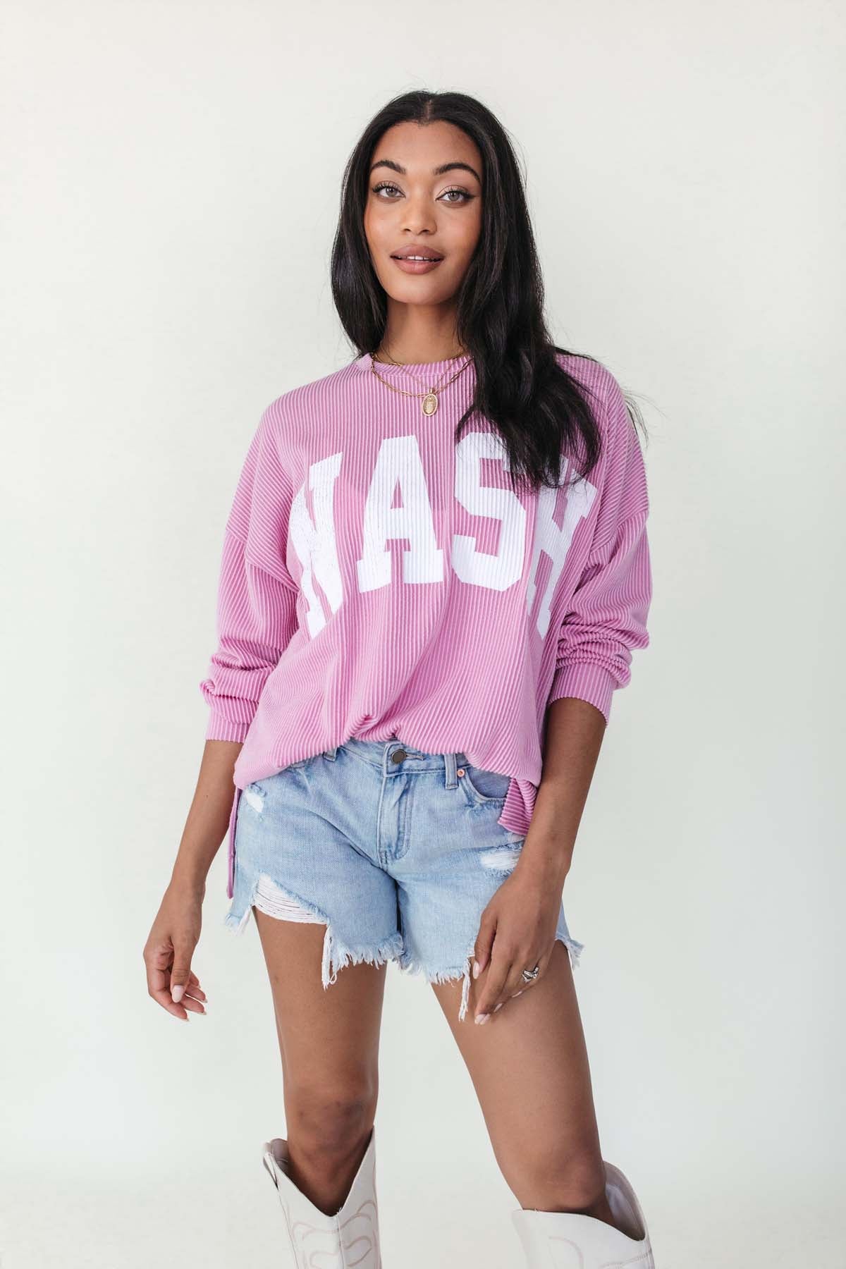Nash Corded Sweatshirt, alternate, color, Orchid