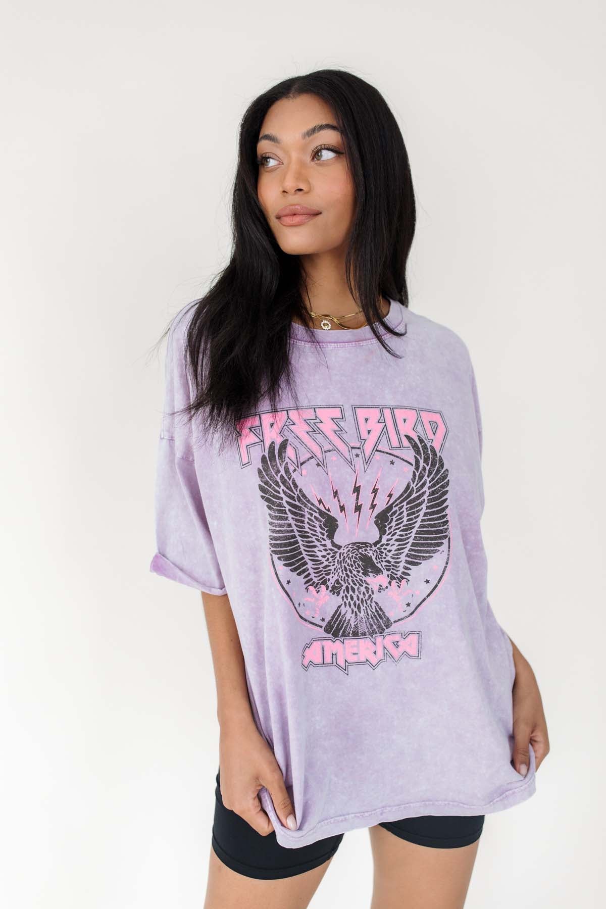 Lavender Free Bird Graphic Tee, alternate, color, Lavender