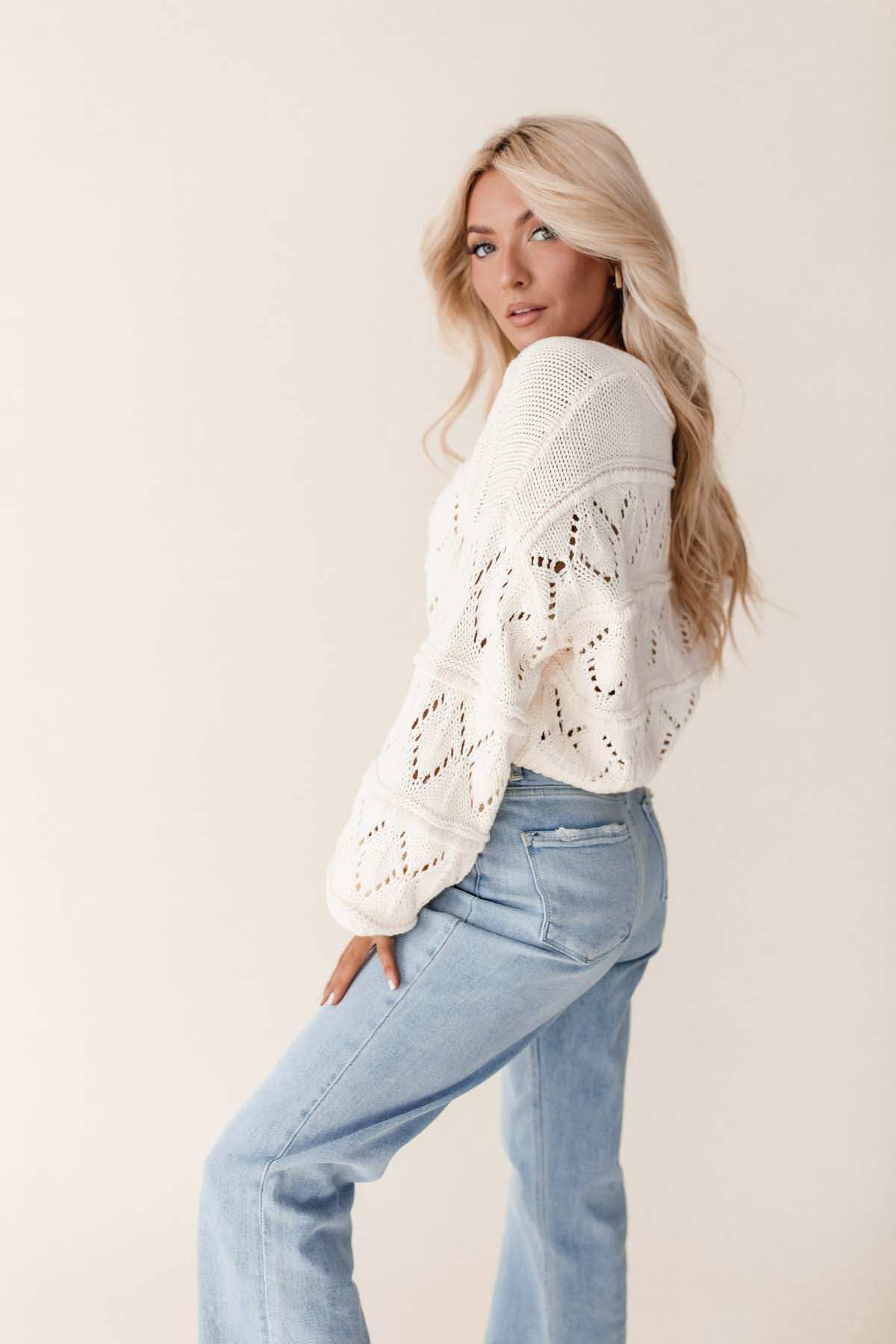 Leia Button Down Cardigan, alternate, color, cream