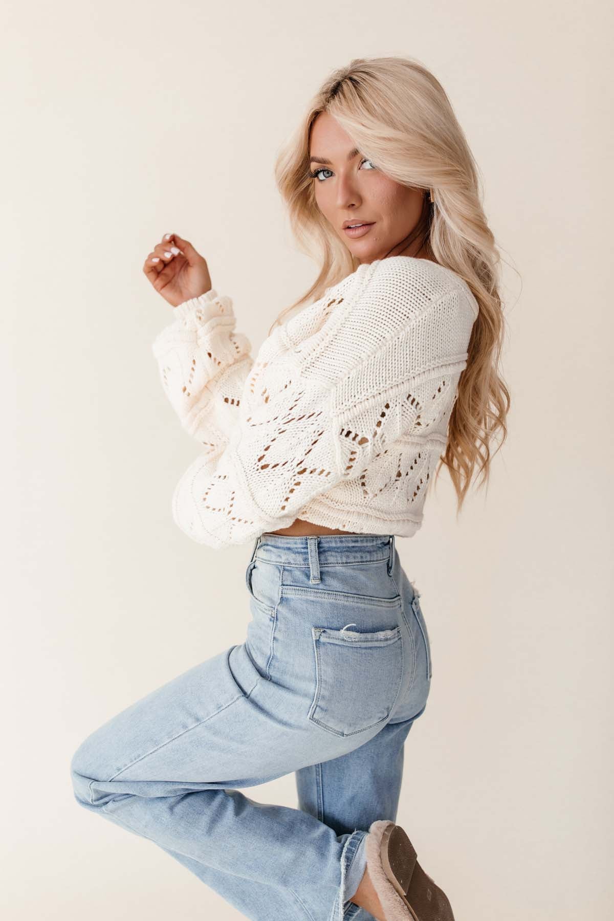 Leia Button Down Cardigan, alternate, color, cream