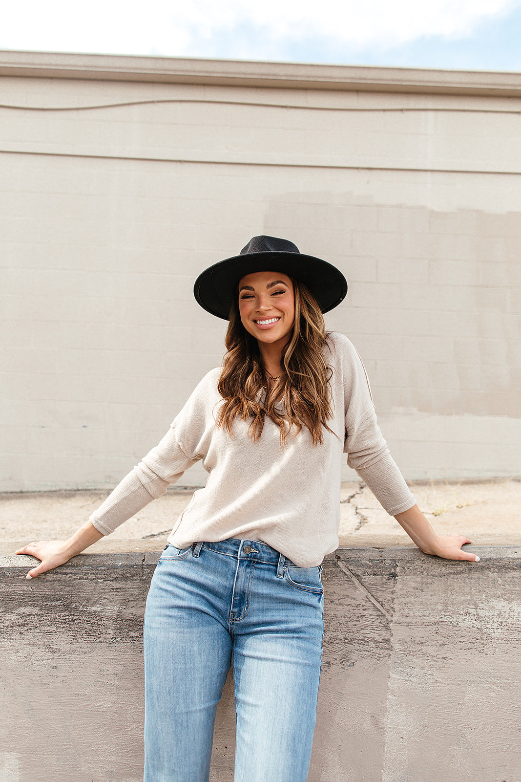 Brielle Brush Knit Top, alternate, color, Khaki