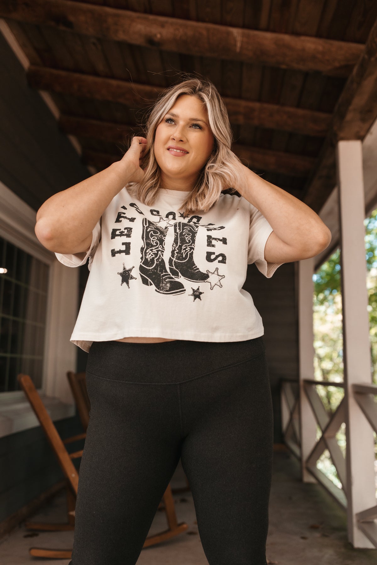 Let's Go Girls Boxy Cropped Tee Bone, Alternate, Color, Bone