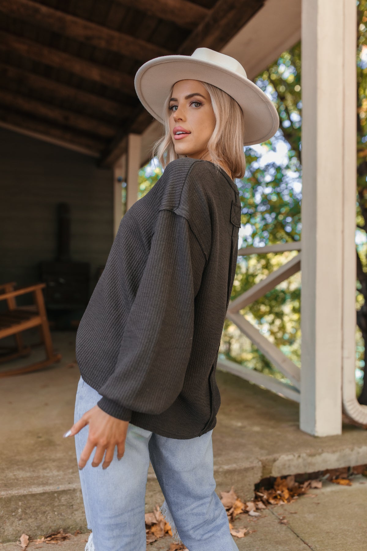 Elliott Ribbed Thermal, Alternate, Color, Charcoal