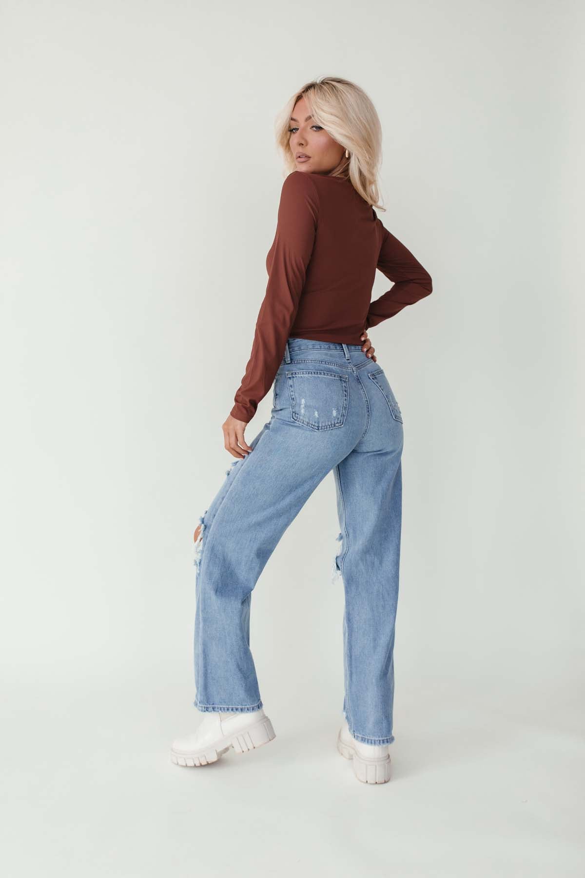 Catalina Distressed Straight Leg Jeans , alternate, color, light denim