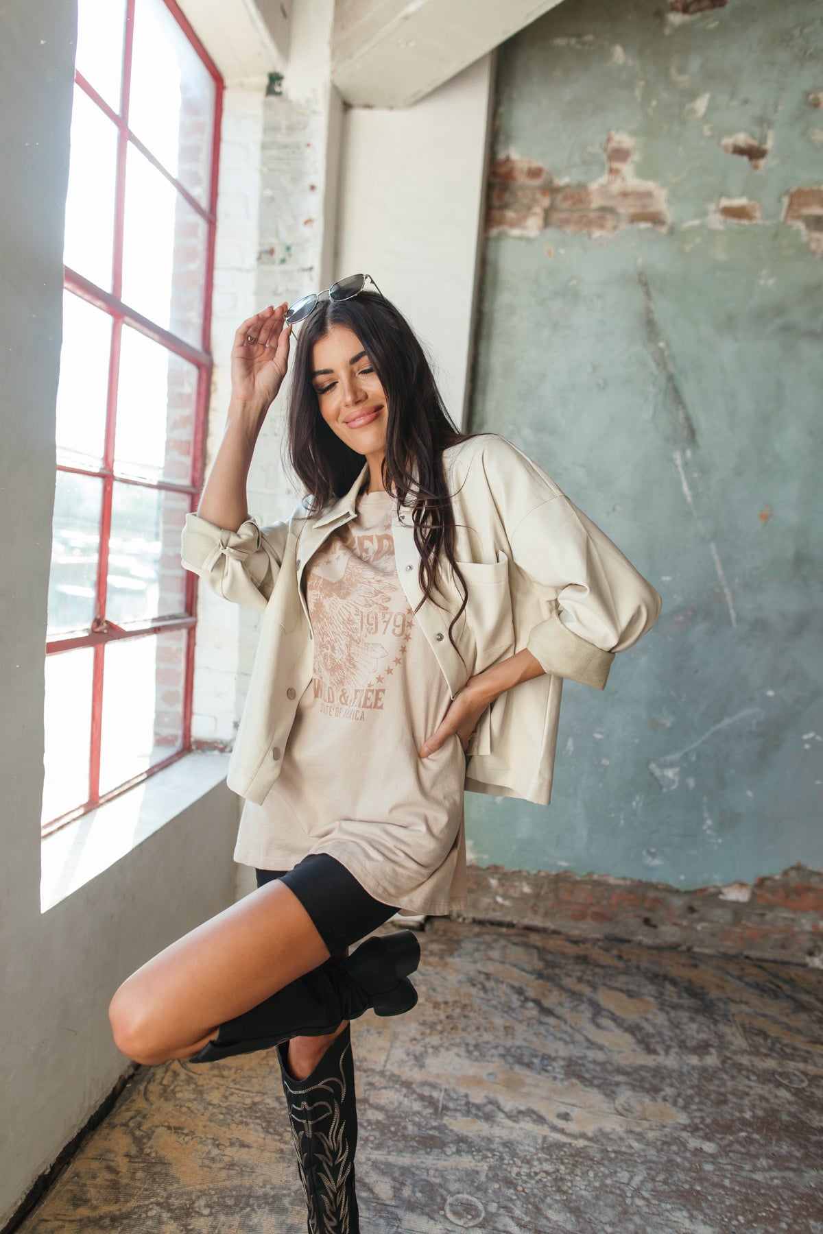Emery Faux-Leather Cropped Jacket, Alternate, Color, Cream