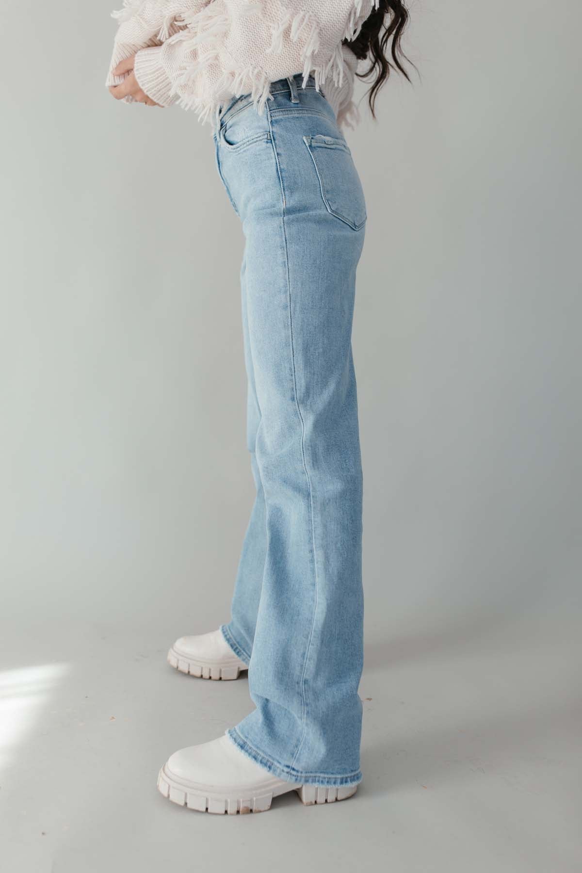 Rylee Wide Leg Light Wash Jeans, Alternate, color, Denim