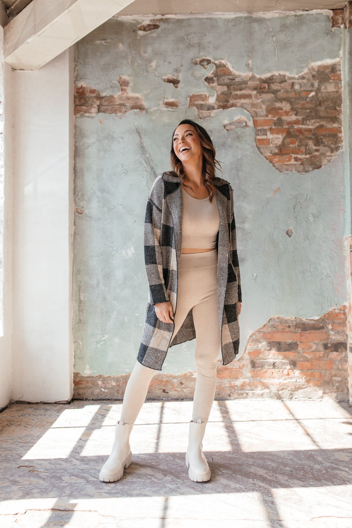 Saylor Buffalo Cardigan, Alternate, color, Black Plaid