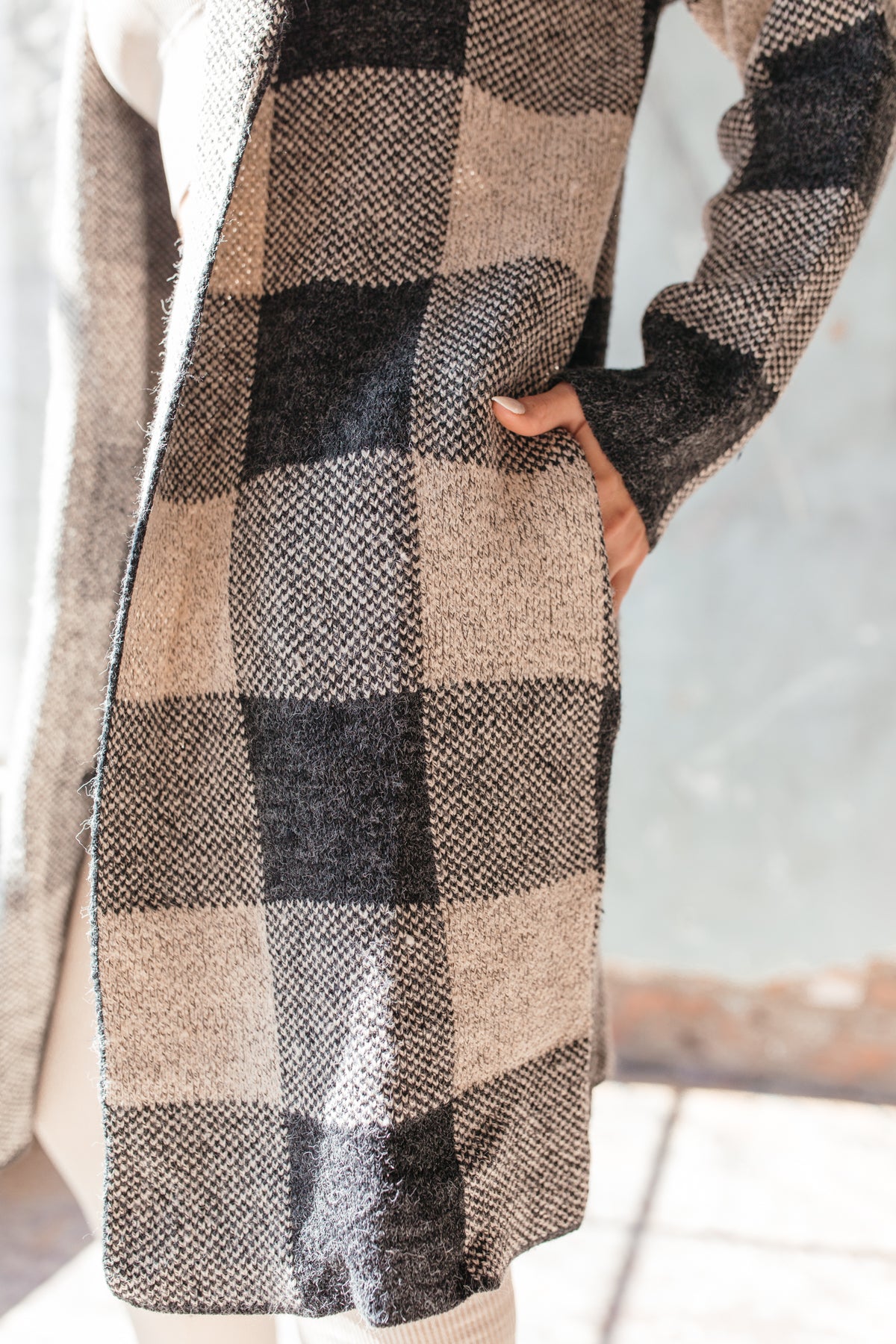 Saylor Buffalo Cardigan, Alternate, color, Black Plaid