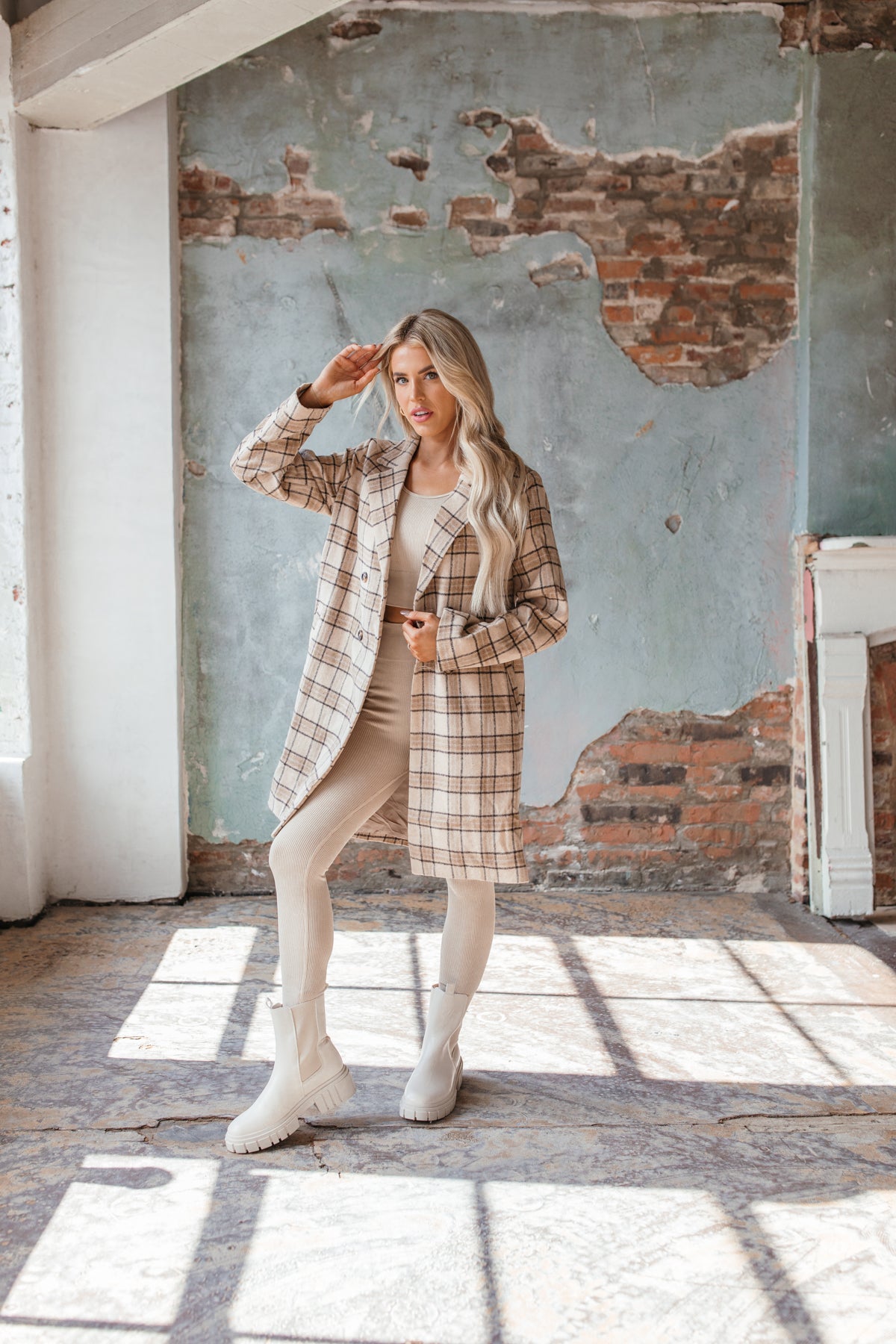 Alyssa Plaid Trench, alternate, color, Taupe Plaid