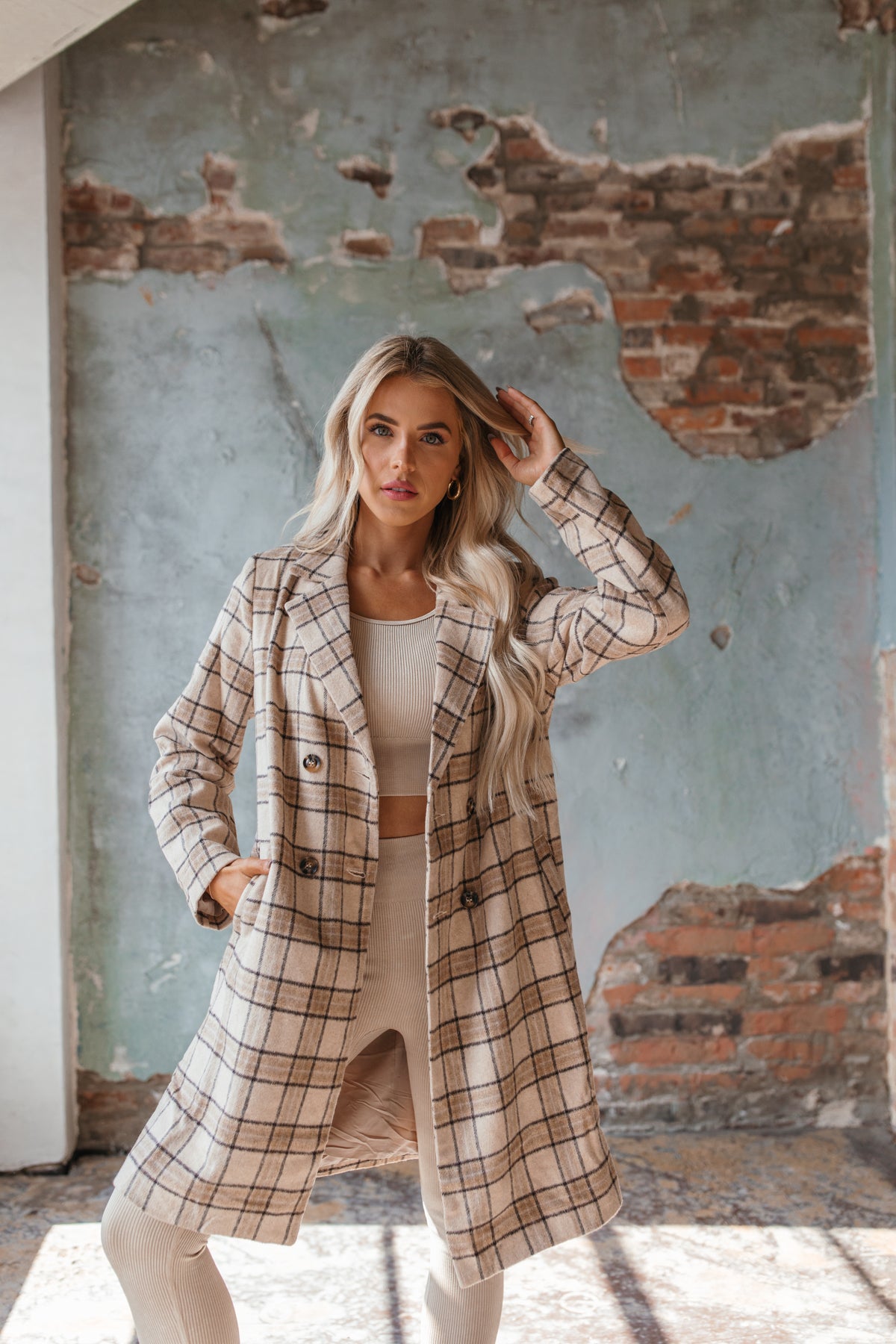 Alyssa Plaid Trench, alternate, color, Taupe Plaid