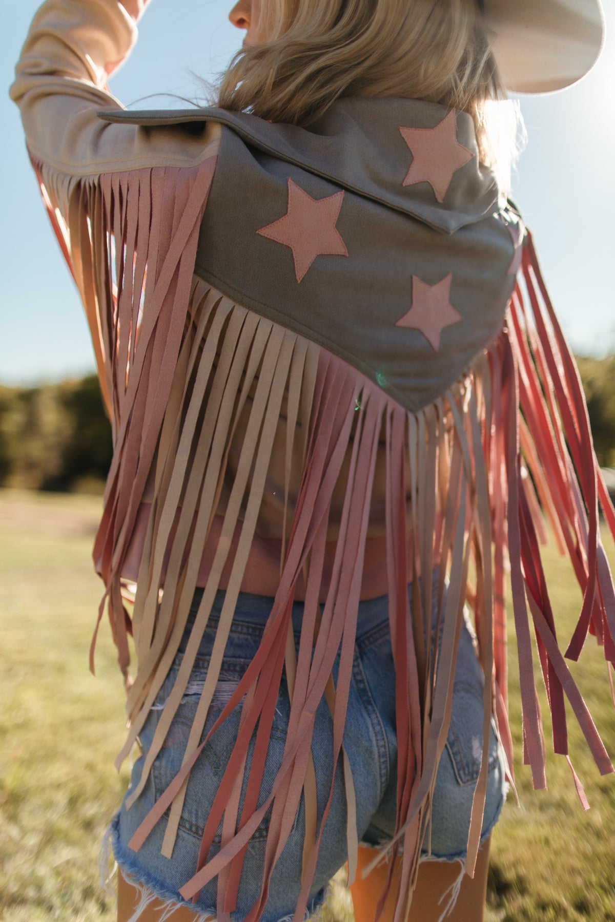 Dolly Star Fringe Jacket, alternate, color, cream