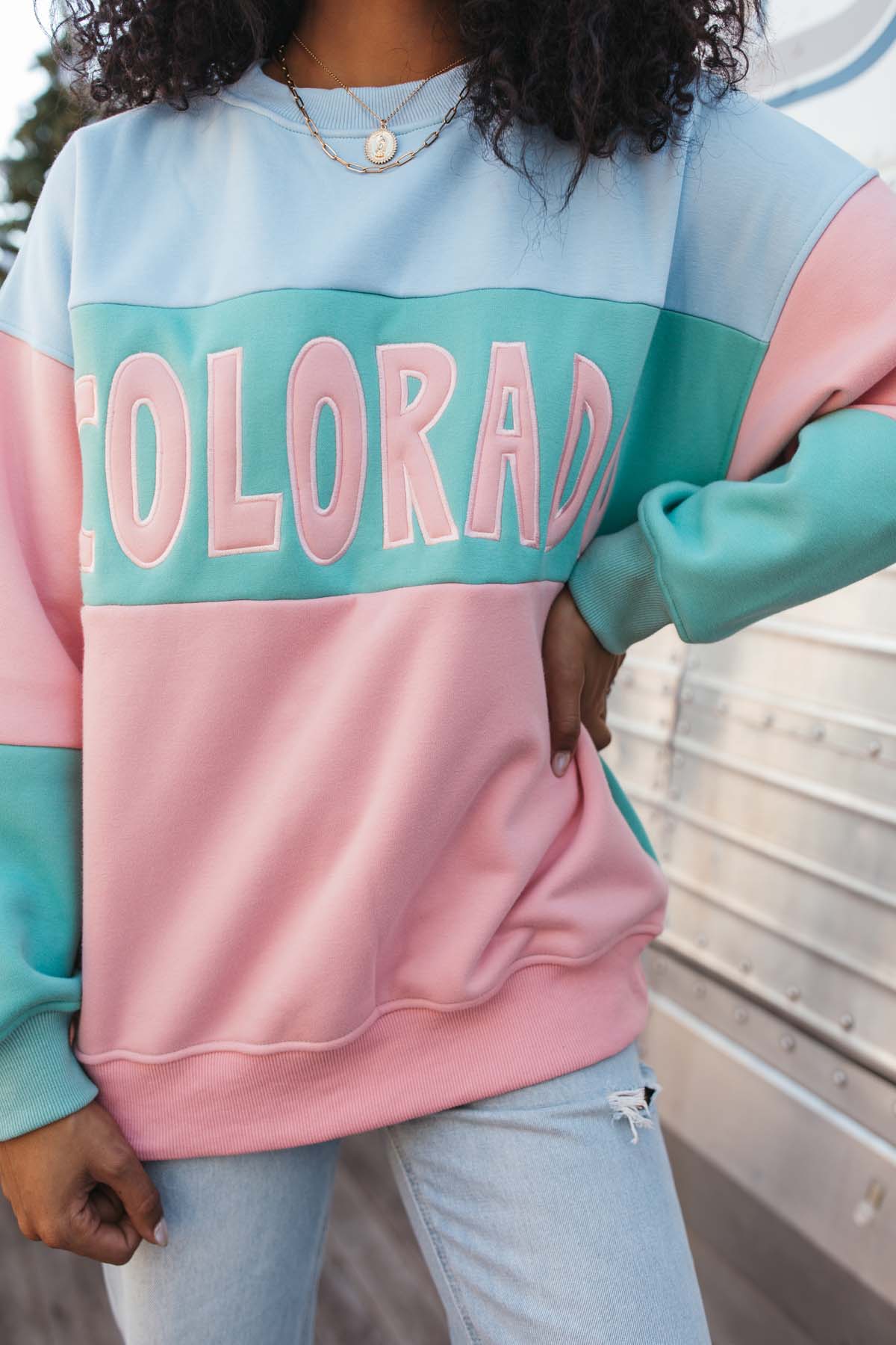Colorado Sweatshirt, alternate, color, Pastel Multi