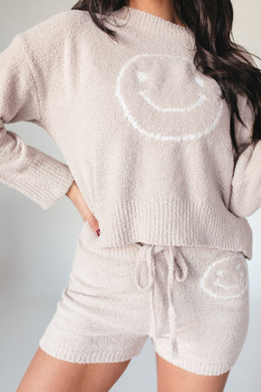 Taupe Cozy Smiley Set, alternate, color, Taupe